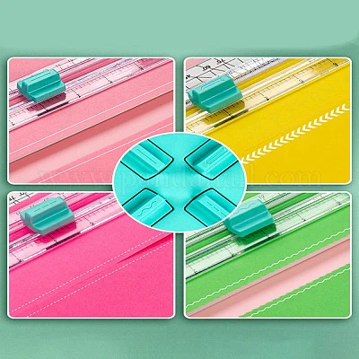 4 in 1 Portable Paper Trimmer, Multi-Function Scrapbooking Tool with Security Safeguard for Cutting Straight Dashed Curves Creasing Lines - Image 11