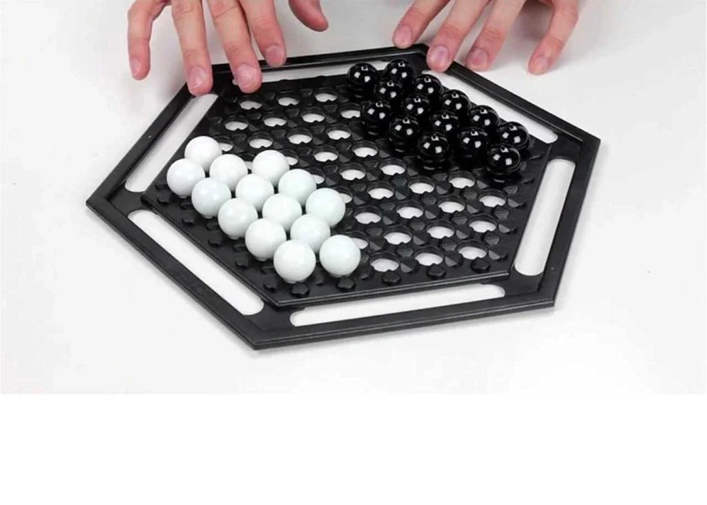 Abalone Mini Black and White Marbles Board Game - Image 3