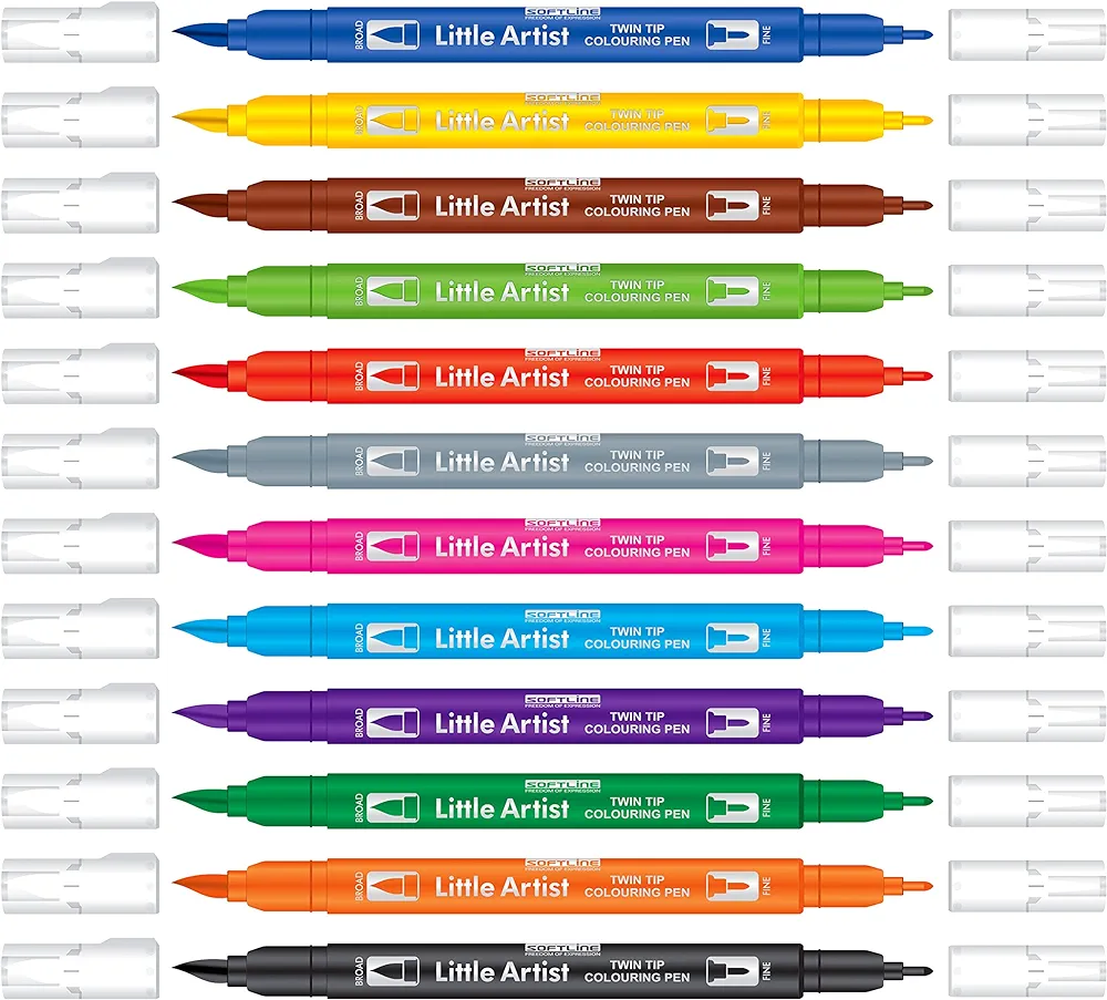 Add Gel Softline Little Artist Colouring Pen - Twin Tip Brush 12 Pen Set - Image 3