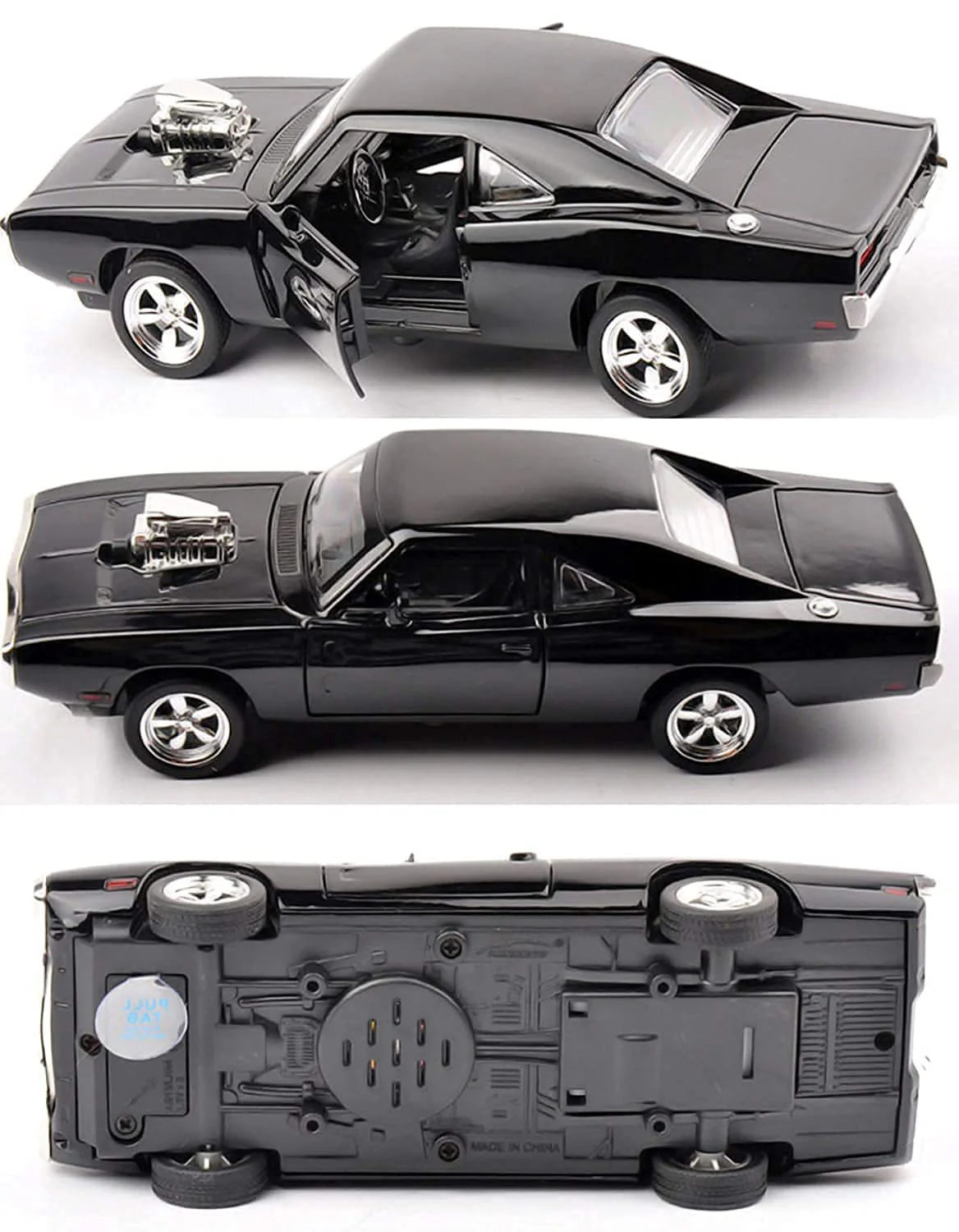 Alloy Metal Pull Back Die-cast Car 1:32 Dodge Charger Fast & Furious 7 Diecast Metal Pullback Toy car with Openable Doors & Light, Music - Image 10
