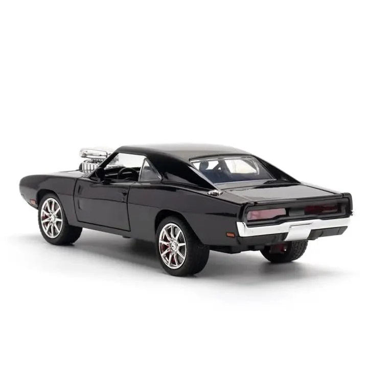 Alloy Metal Pull Back Die-cast Car 1:32 Dodge Charger Fast & Furious 7 Diecast Metal Pullback Toy car with Openable Doors & Light, Music - Image 3