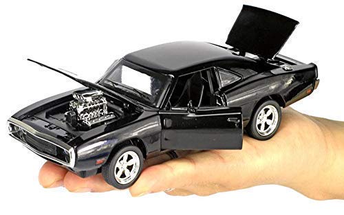Alloy Metal Pull Back Die-cast Car 1:32 Dodge Charger Fast & Furious 7 Diecast Metal Pullback Toy car with Openable Doors & Light, Music - Image 8