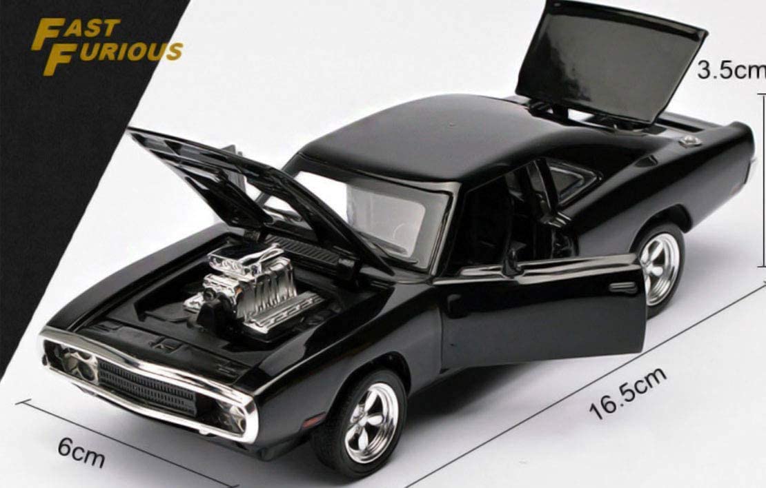 Alloy Metal Pull Back Die-cast Car 1:32 Dodge Charger Fast & Furious 7 Diecast Metal Pullback Toy car with Openable Doors & Light, Music - Image 9