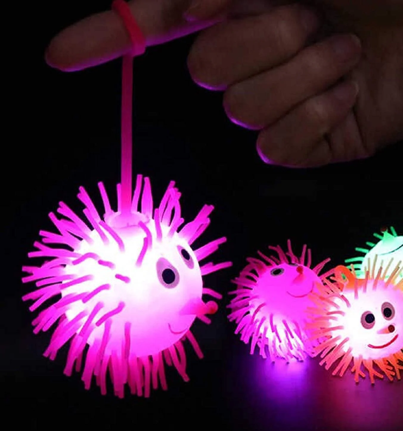 Anti Stress Jumping Bouncy Light up Puffer Ball for Kids and Adults (Multi Colour) - Image 3