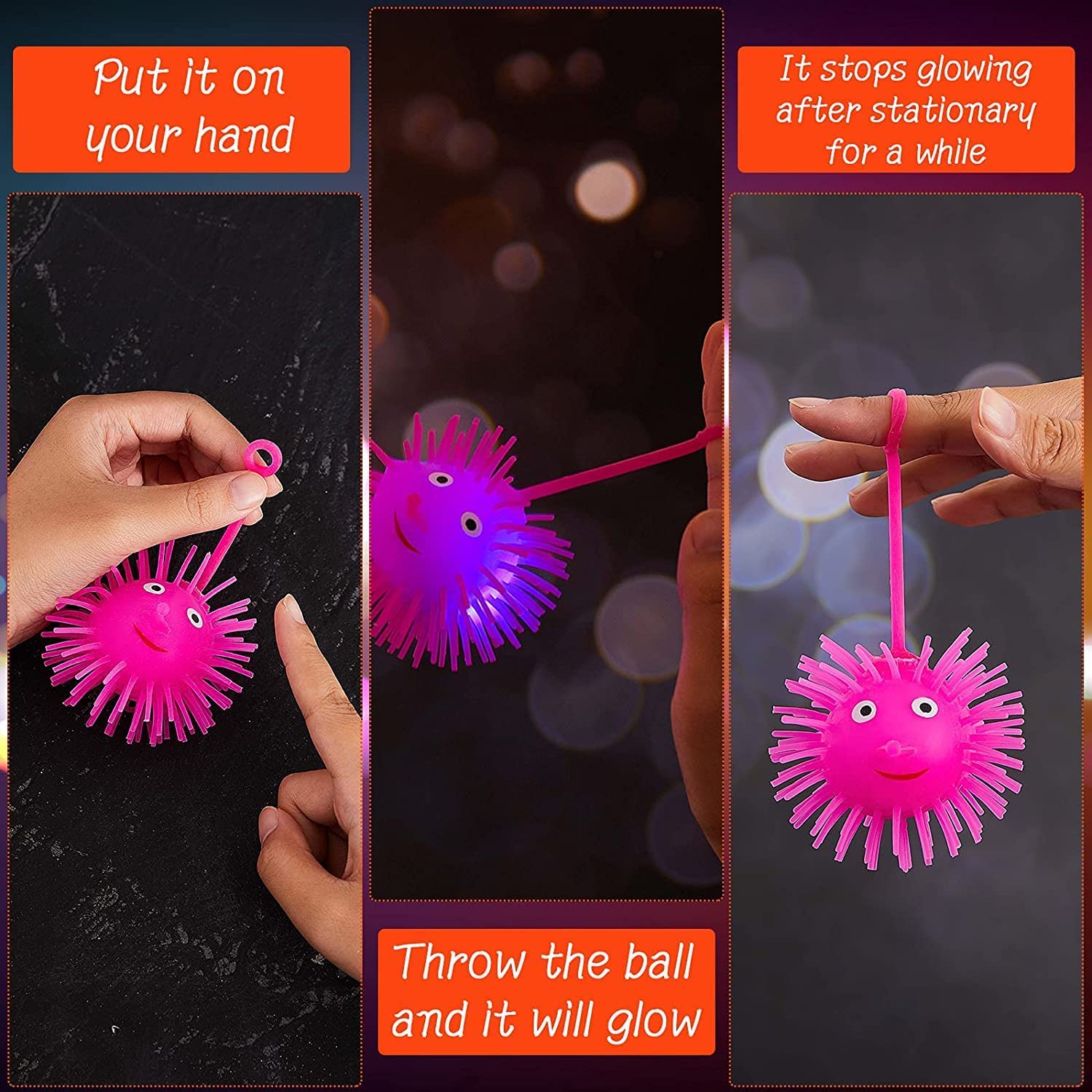Anti Stress Jumping Bouncy Light up Puffer Ball for Kids and Adults (Multi Colour) - Image 5