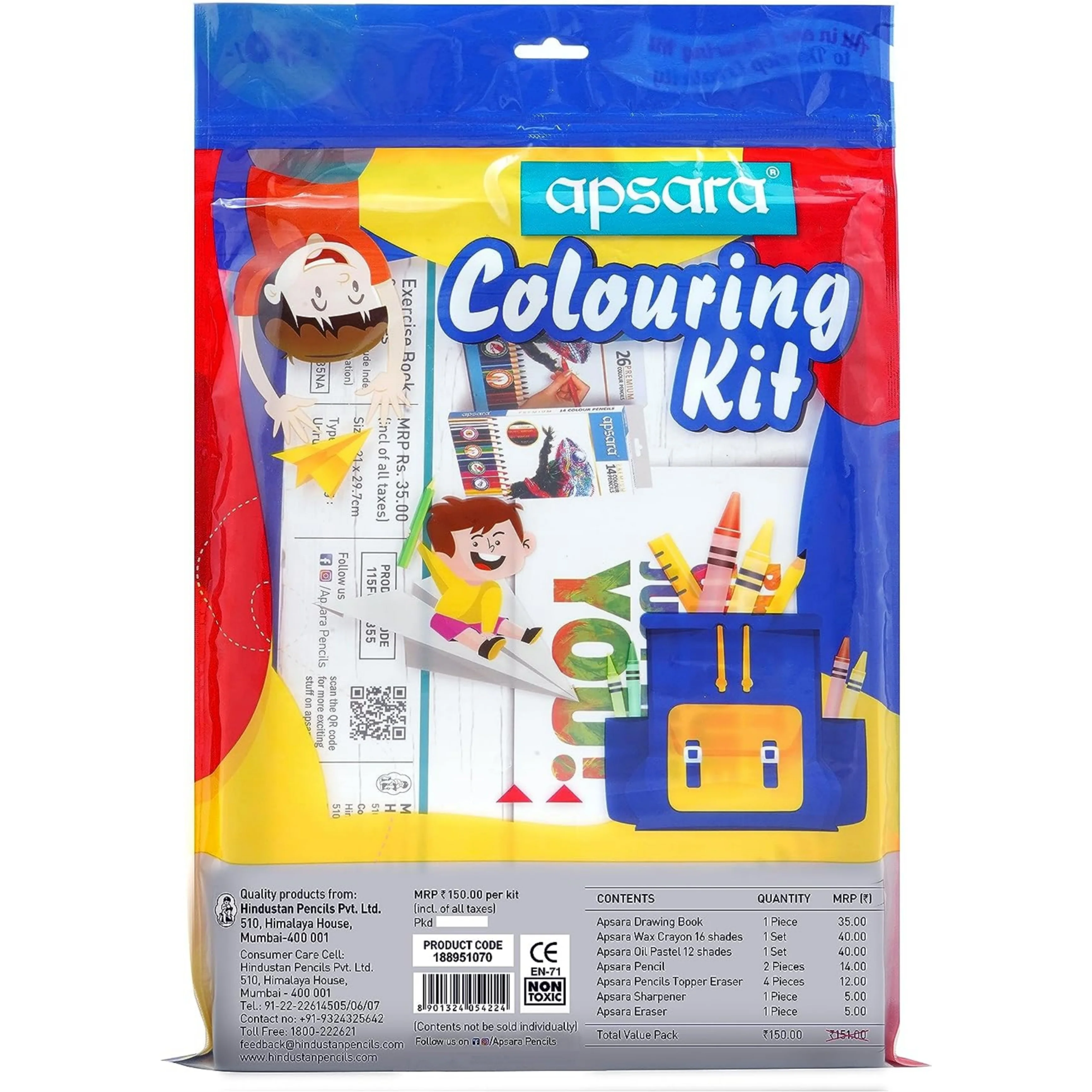 Apsara Colouring Kit | Ideal Gift Pack | Colouring Kit for Children | Kids Gifting Set | Complete Drawing Set | Fun Birthday Gift | Fun Children's Gift | Combo of 8 items - Image 2