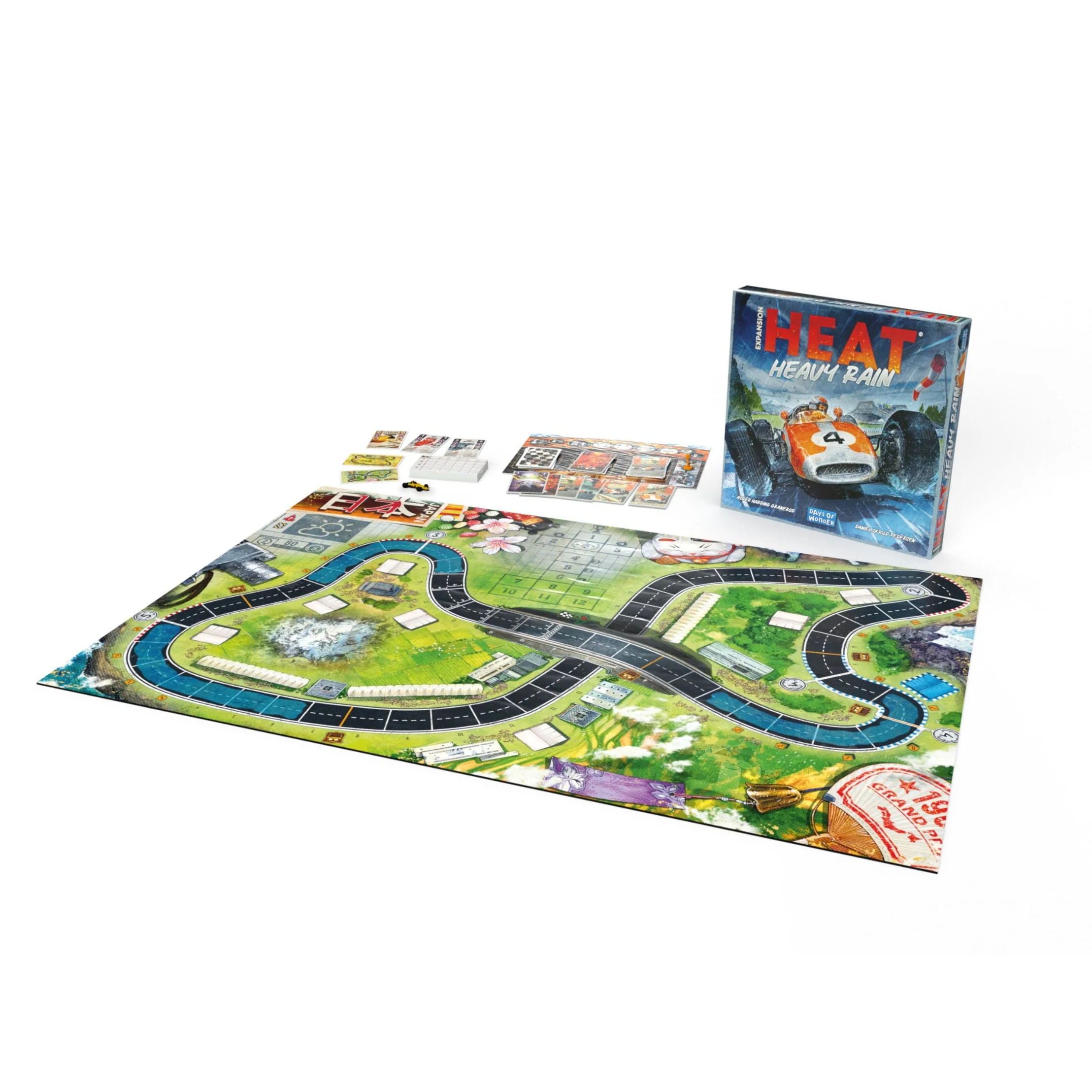 Asmodee Heat Heavy Rain Board Game Expansion New Japan & Mexico Tracks Intense Car Racing Strategy Game - Image 4
