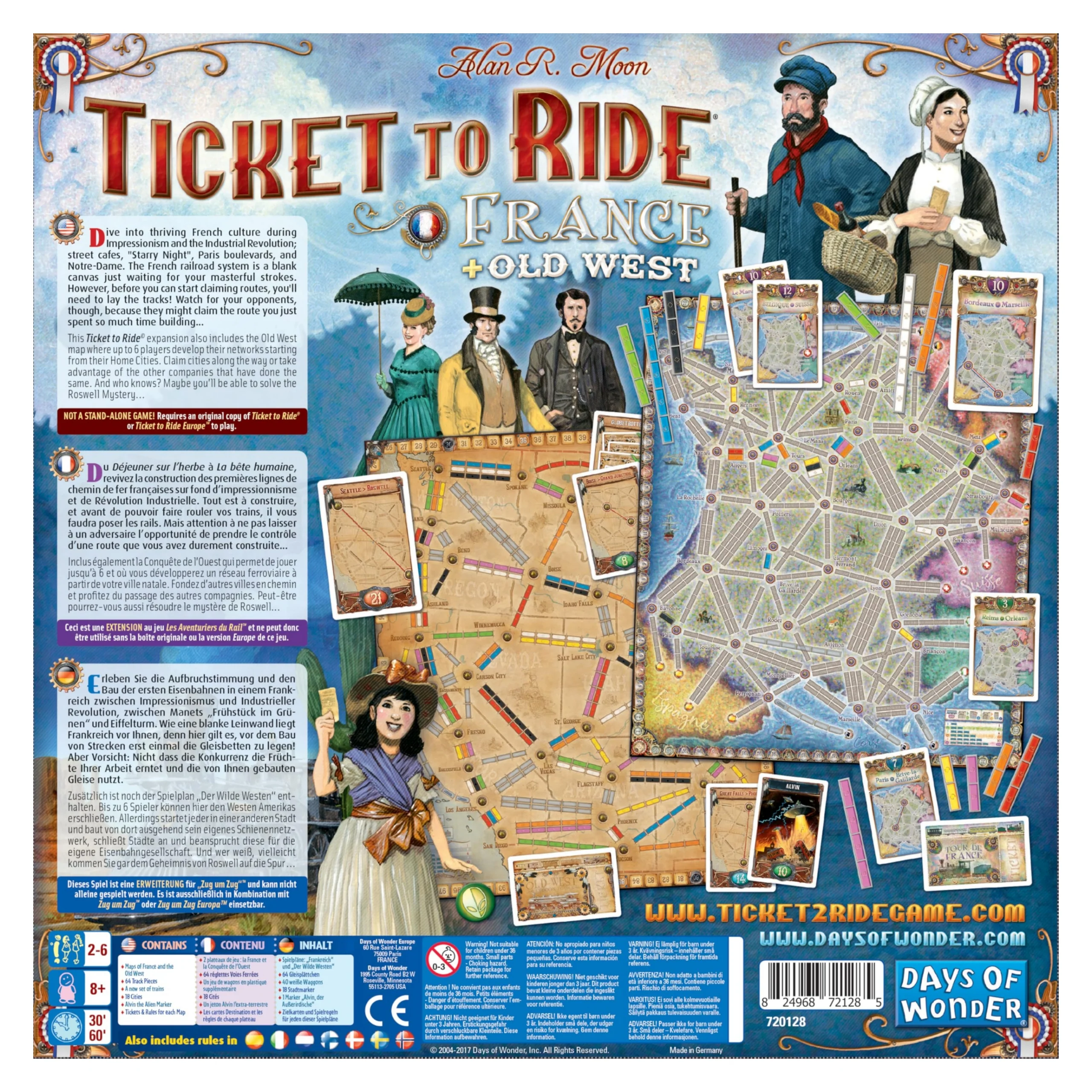 Asmodee Ticket to Ride France + Old West Board Game Expansion - Image 4