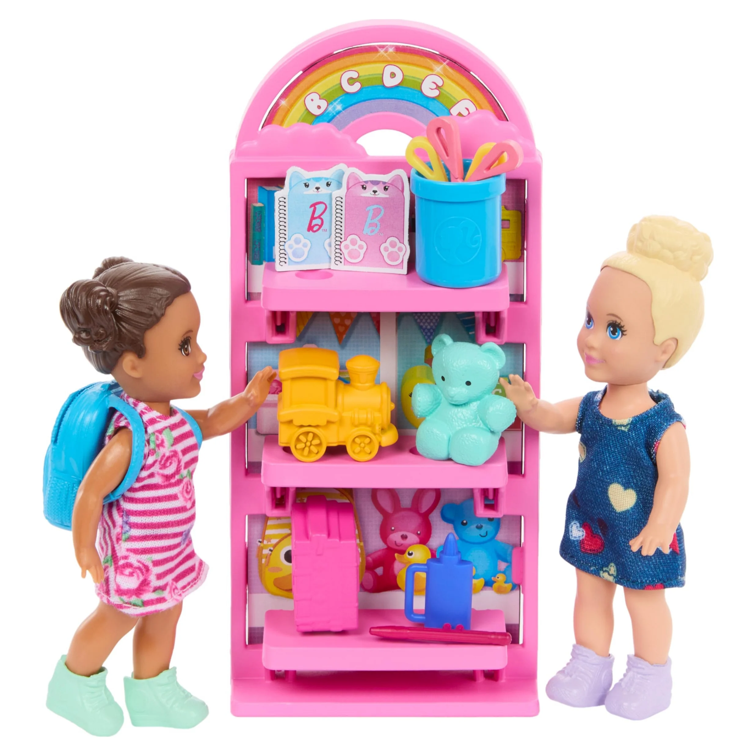 Barbie I Love School Dolls & Accessories, Classroom Playset with Fashion Doll, 2 Small Dolls & 20+ Pieces Including Furniture & Flipping Chalkboard - Image 4