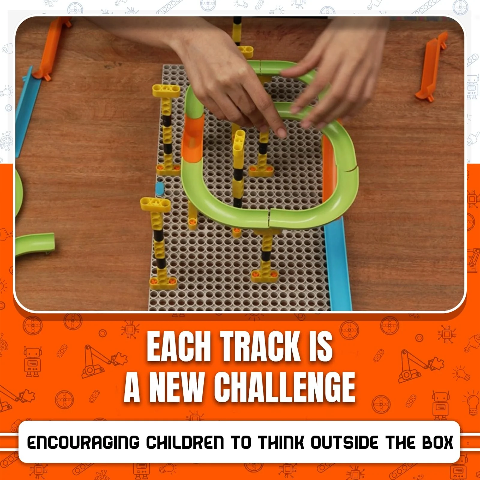 Blix Marble Run - 1, 118 Piece Construction Set, Design and Build Your Own Tracks, Marble Run Toys for Kids, Compatible with Other Brick Brands, Ages 5+, Made in India - Image 3