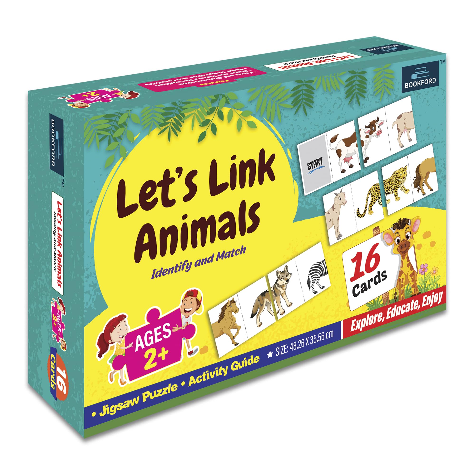 Book Ford Let's Link Animals Card Puzzle for Kids