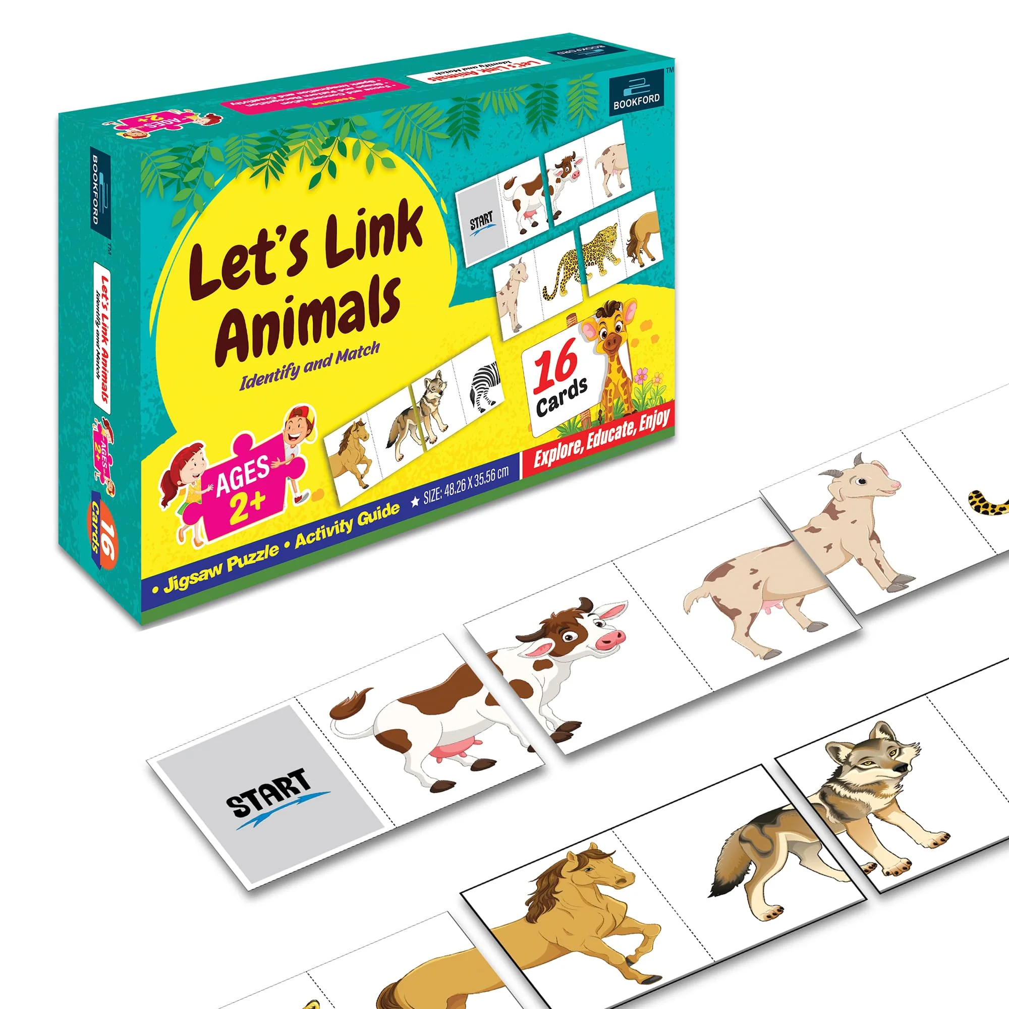 Book Ford Let's Link Animals Card Puzzle for Kids - Image 6