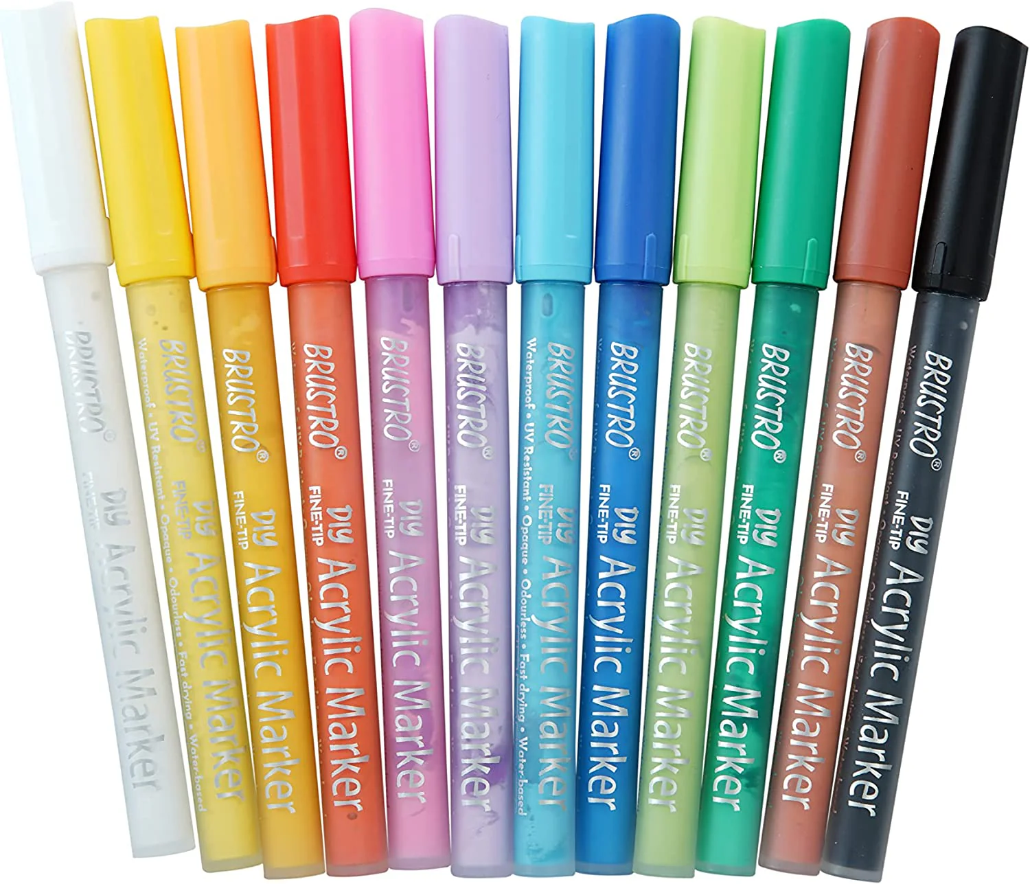 Brustro Acrylic (DIY) Fine Tip Marker Set of 12 - Image 2