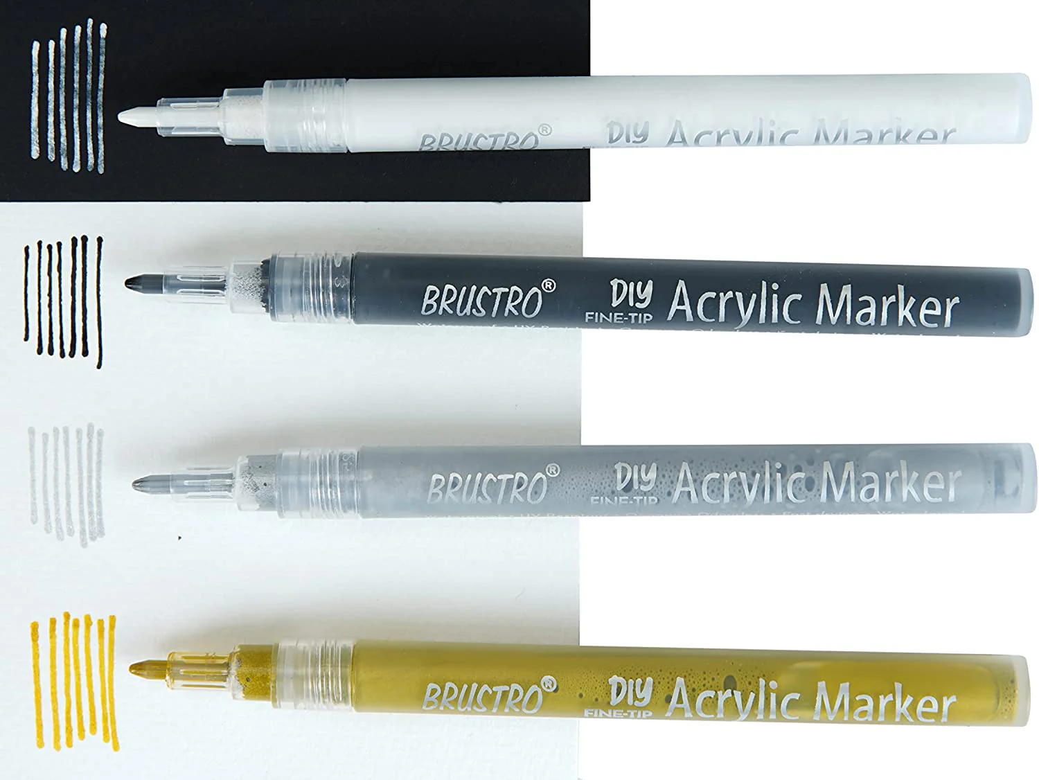 Brustro Acrylic (DIY) Fine Tip Marker Set of 4 - Image 2