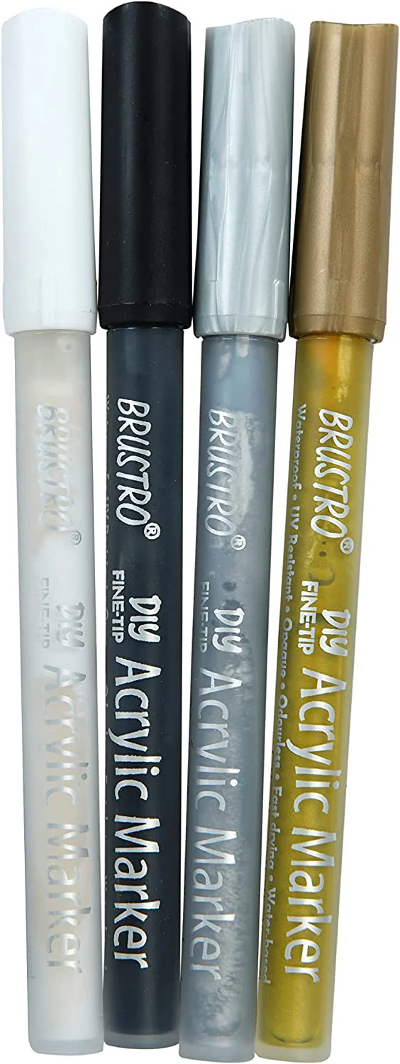 Brustro Acrylic (DIY) Fine Tip Marker Set of 4 - Image 3