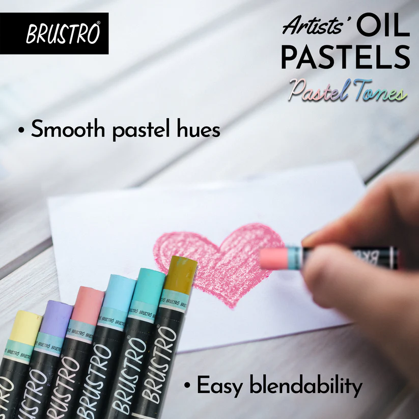 Brustro Artist Oil Pastels Set of 24 (Pastel Tones) - Image 5