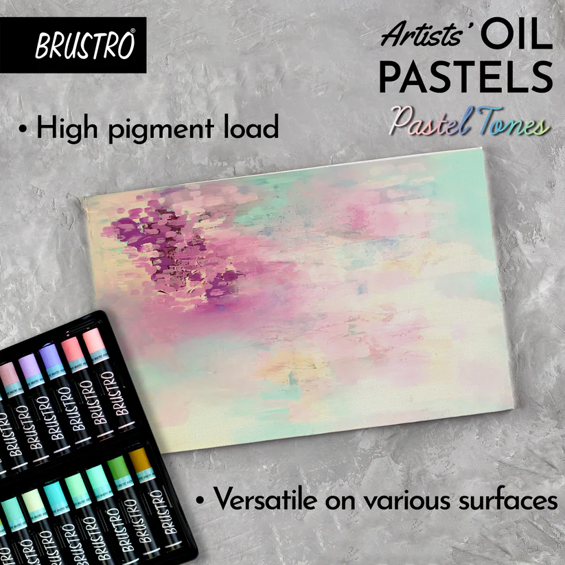Brustro Artist Oil Pastels Set of 24 (Pastel Tones) - Image 6