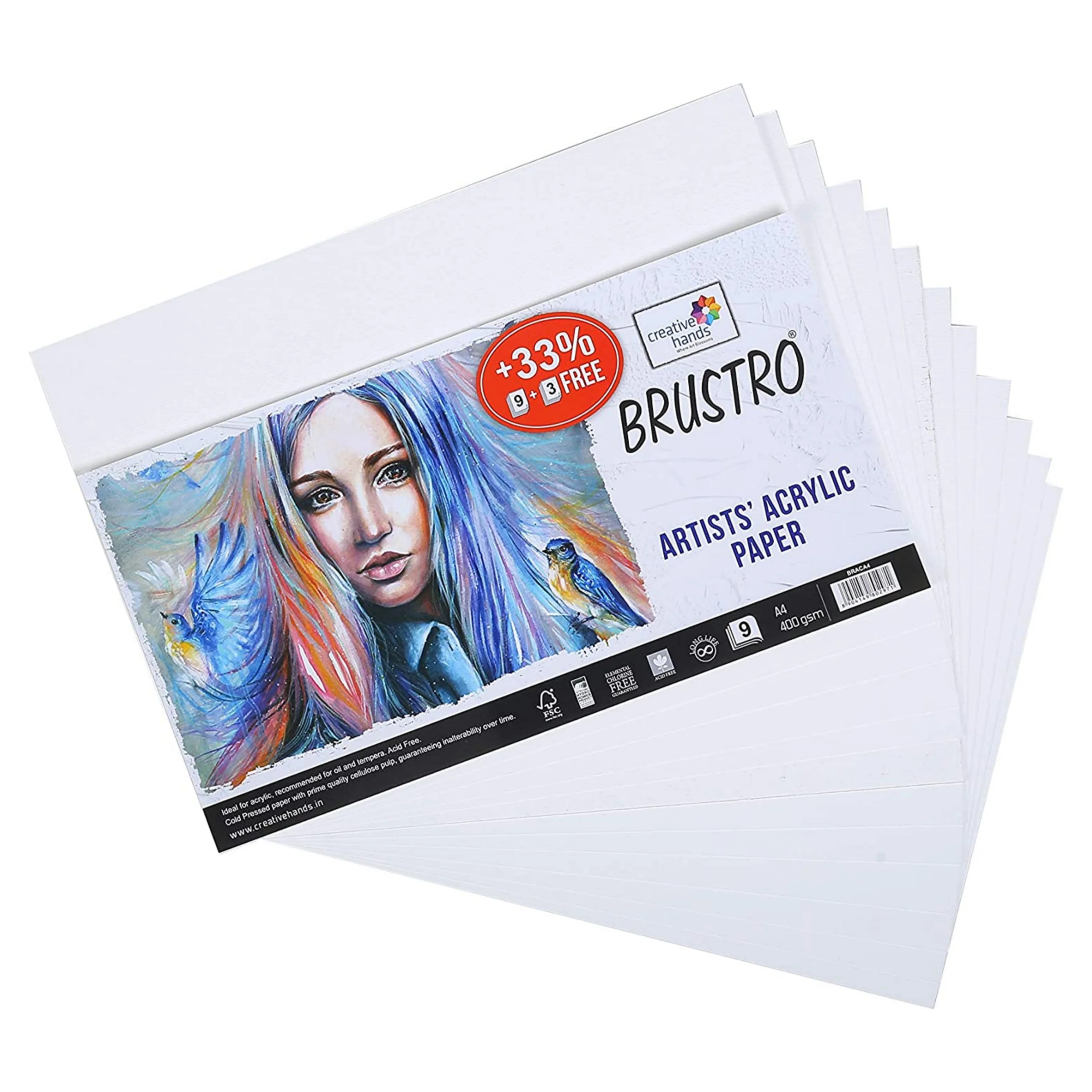 Brustro Artists Acrylic Paper 400 GSM - Image 2