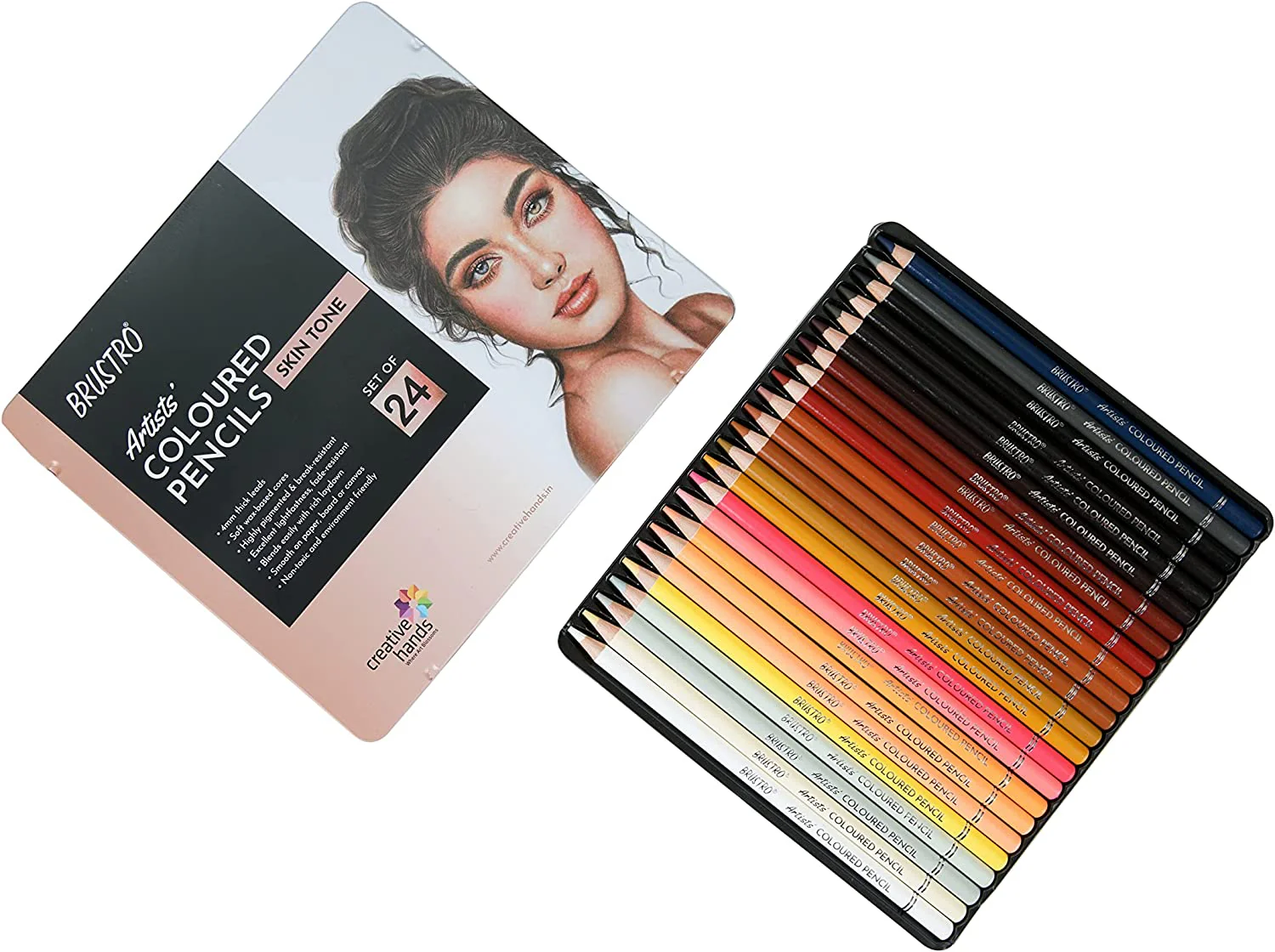 Brustro Artists' Coloured Pencils Skin Tone Set of 24 - Image 4