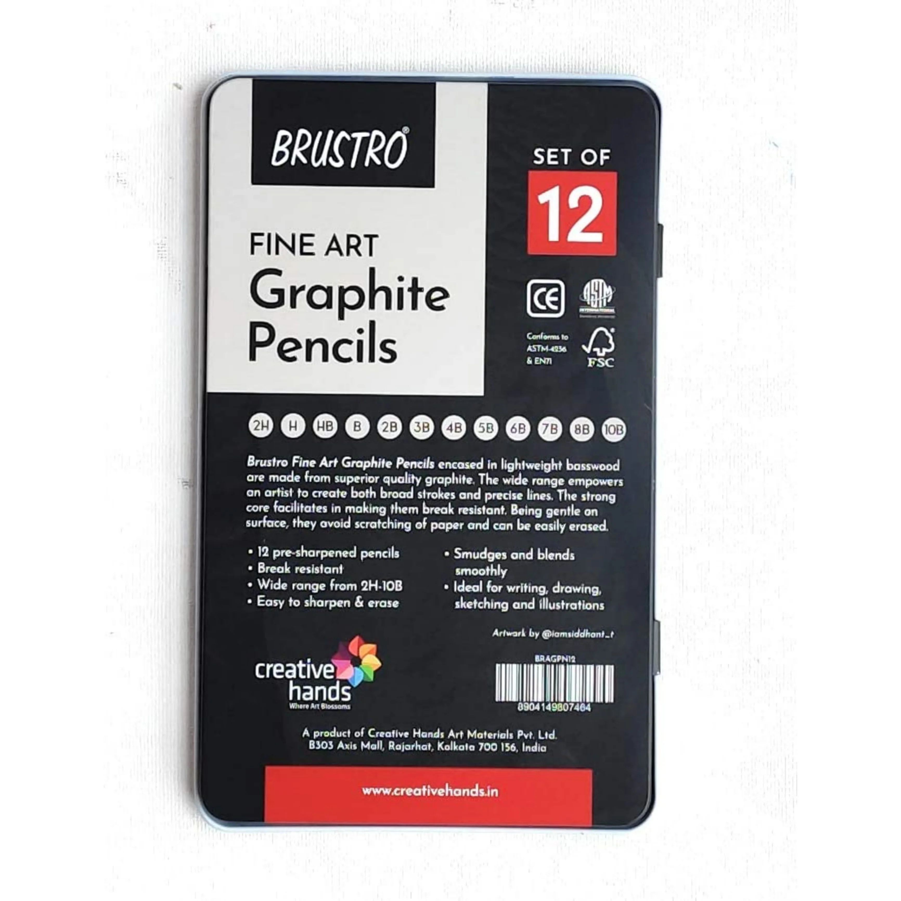 Brustro Artists Fineart Graphite Pencil Set of 12 - Image 2