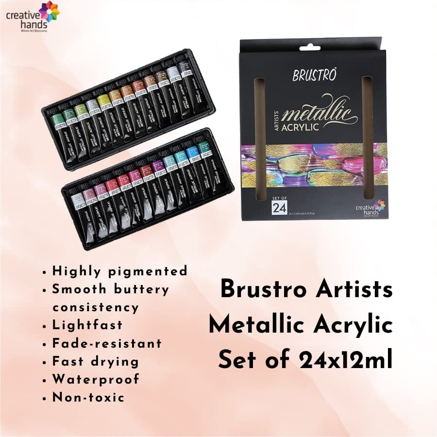 Brustro Artists Metallic Acrylic Set of 24x12ml - Image 4