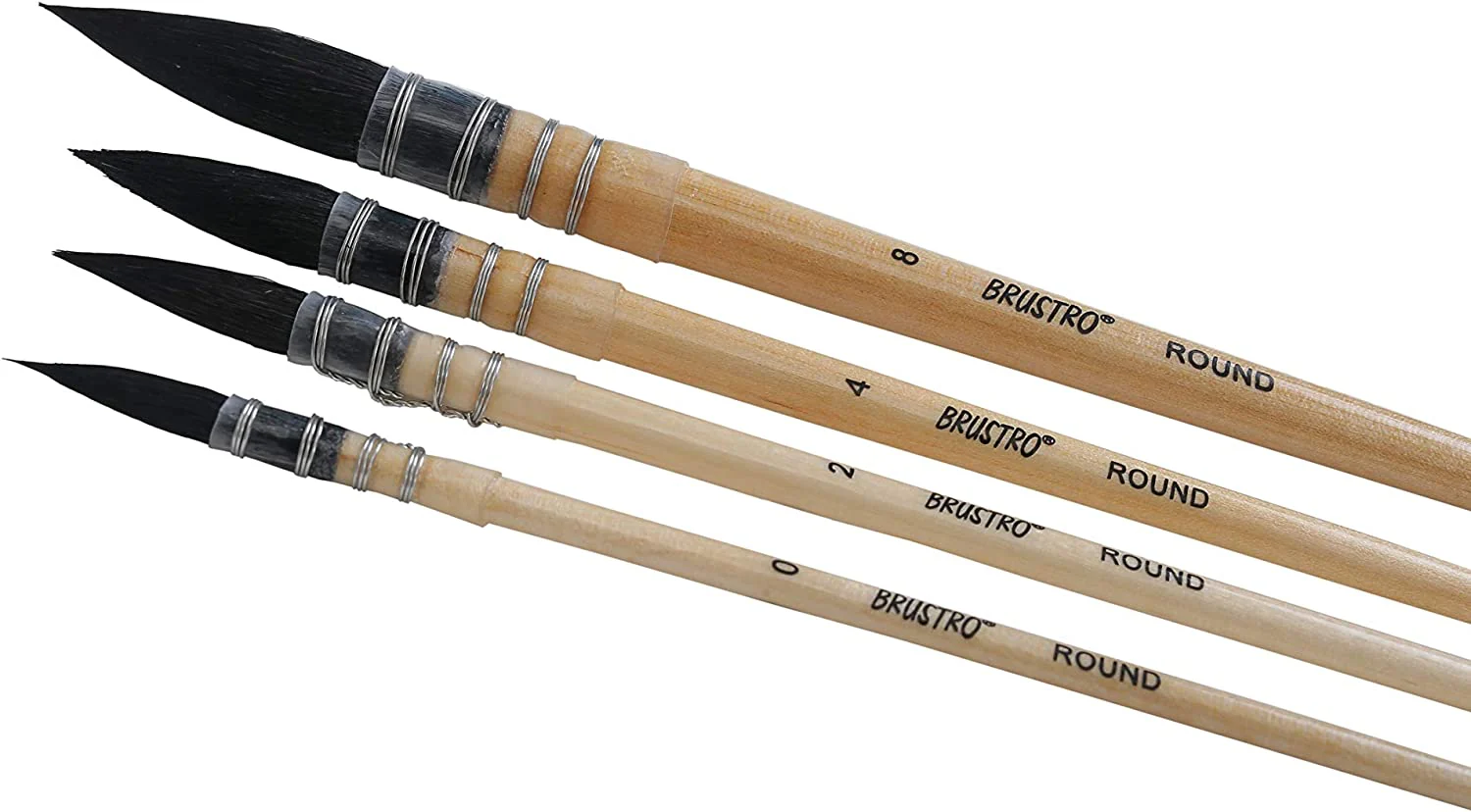 Brustro Artists Natural Hair MOP Brush Set of 4 (0, 2, 4, 8 - Image 3