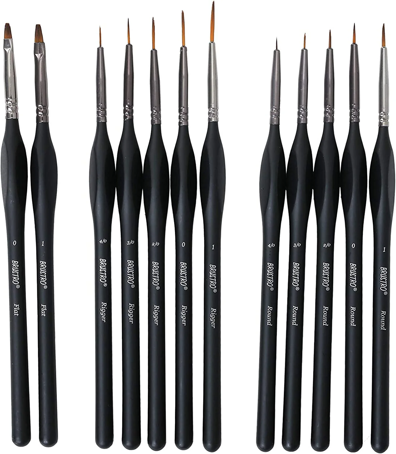 Brustro Artists ’ Watercolour & Acrylic Miniature Brush Set of - 12 - Image 9