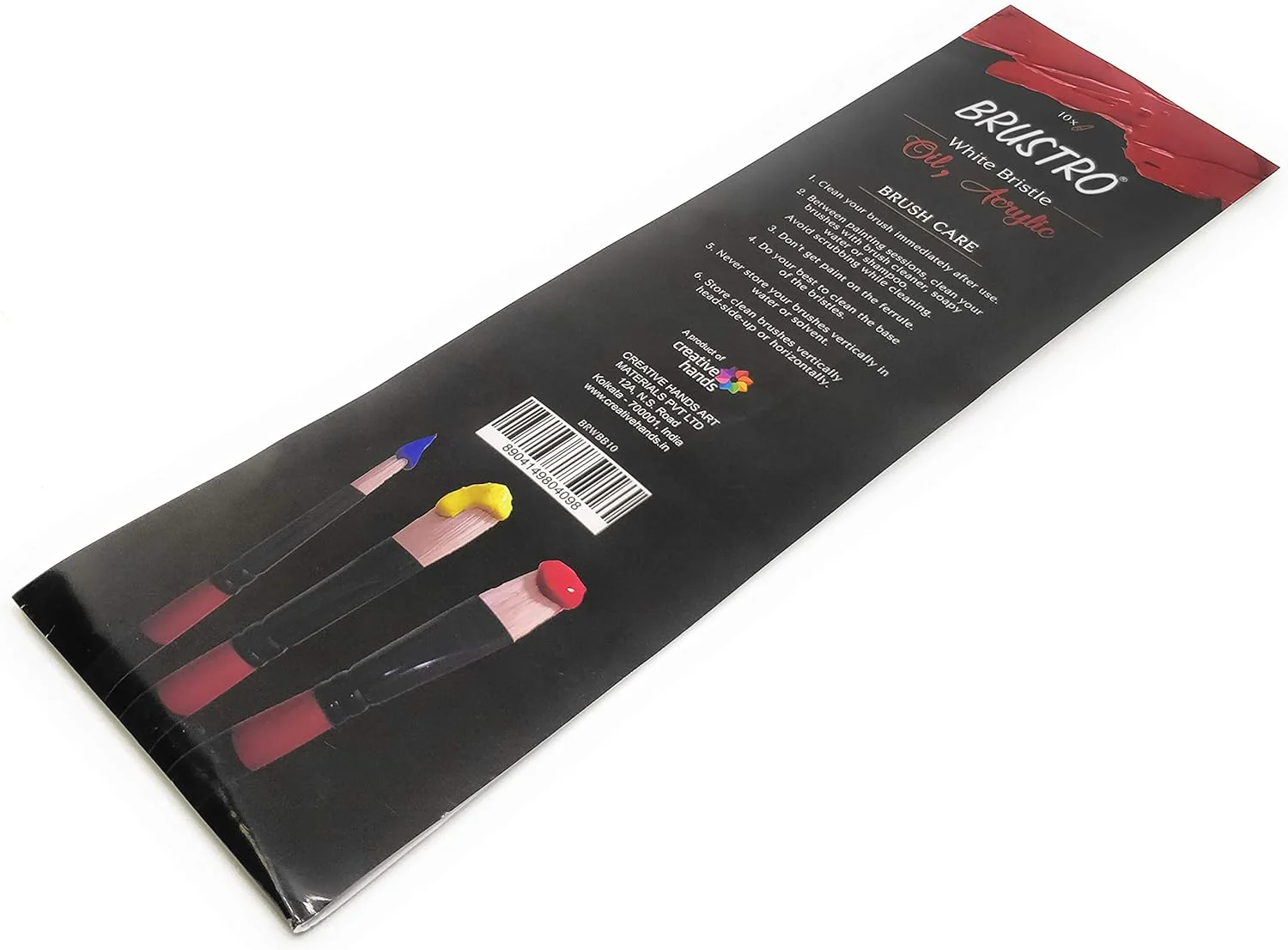 Brustro Artists ’ White Bristle Set of 10 Brushes for Oil and Acrylic. - Image 4