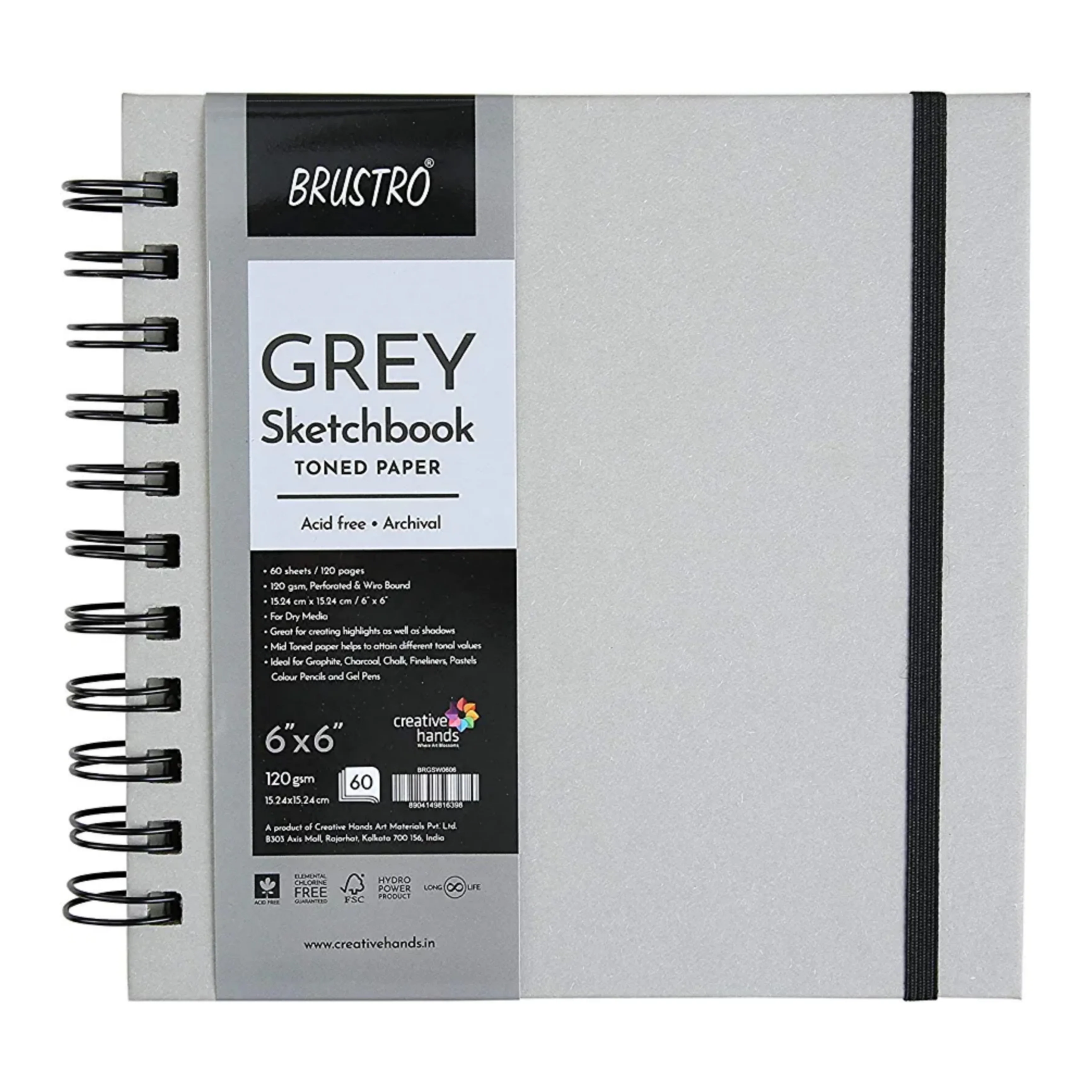 Brustro Grey Sketchbook Toned Paper 120gsm - Image 3
