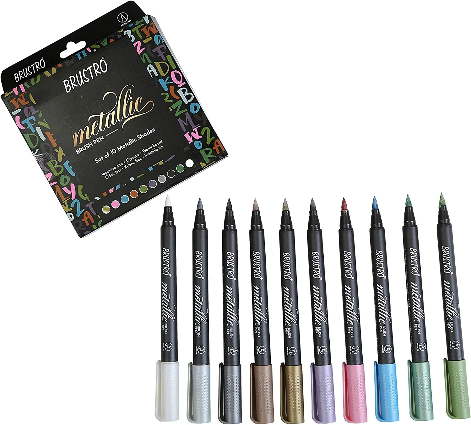 Brustro Metallic Brush Pens - Image 5