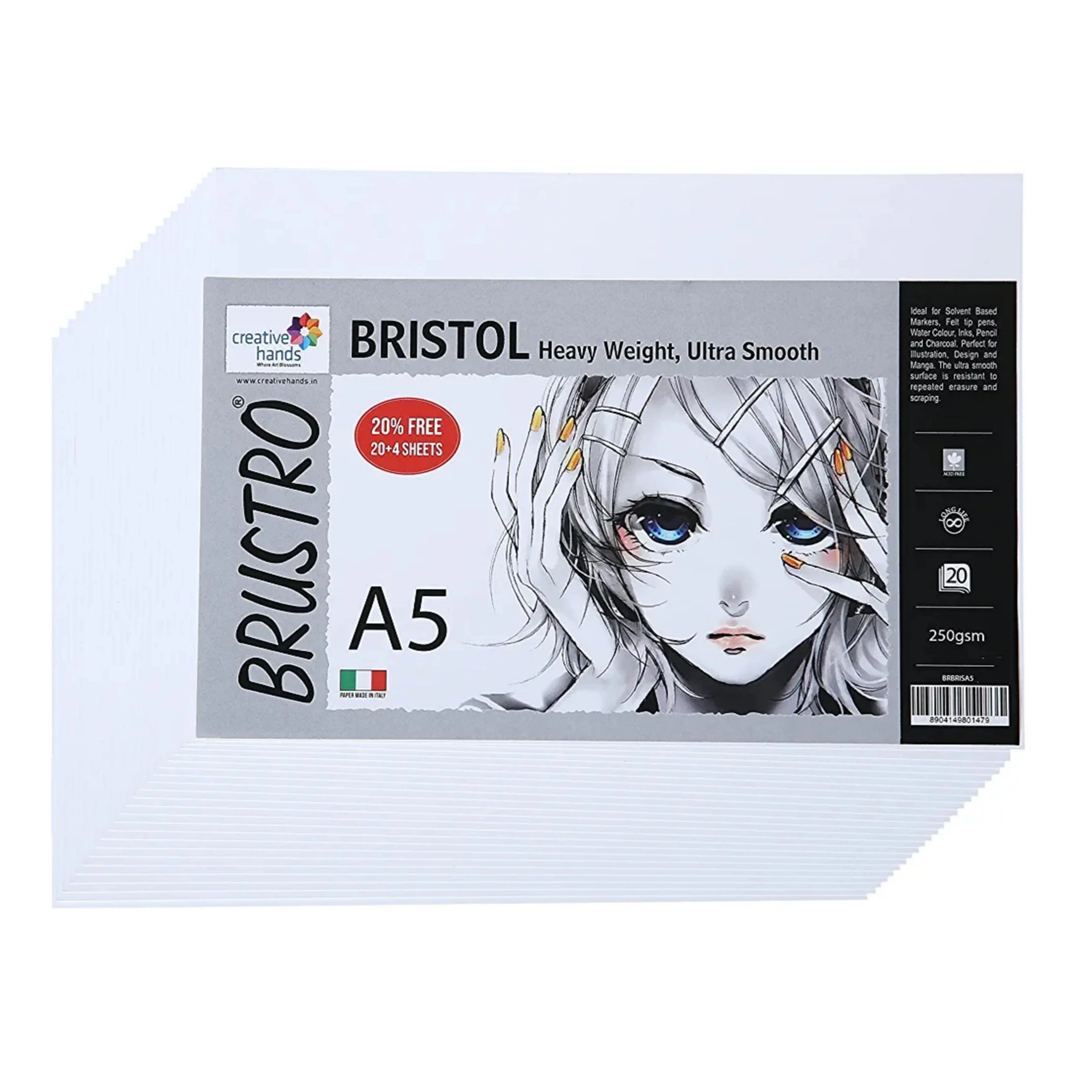 Brustro Ultra Smooth Bristol Sheets 250 GSM - Image 3