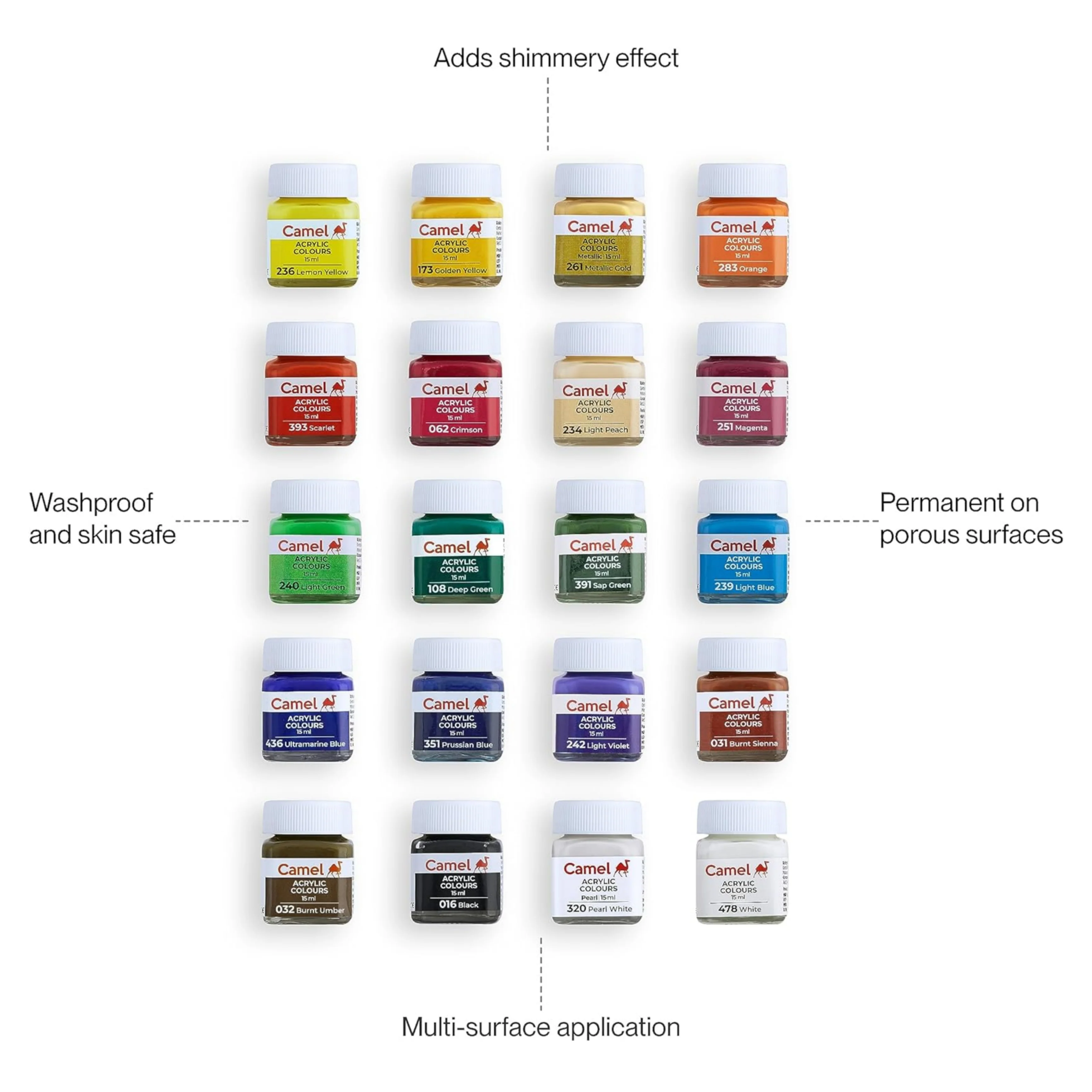 Camel Acrylic Ultra Colours - 20 Shades - Image 7
