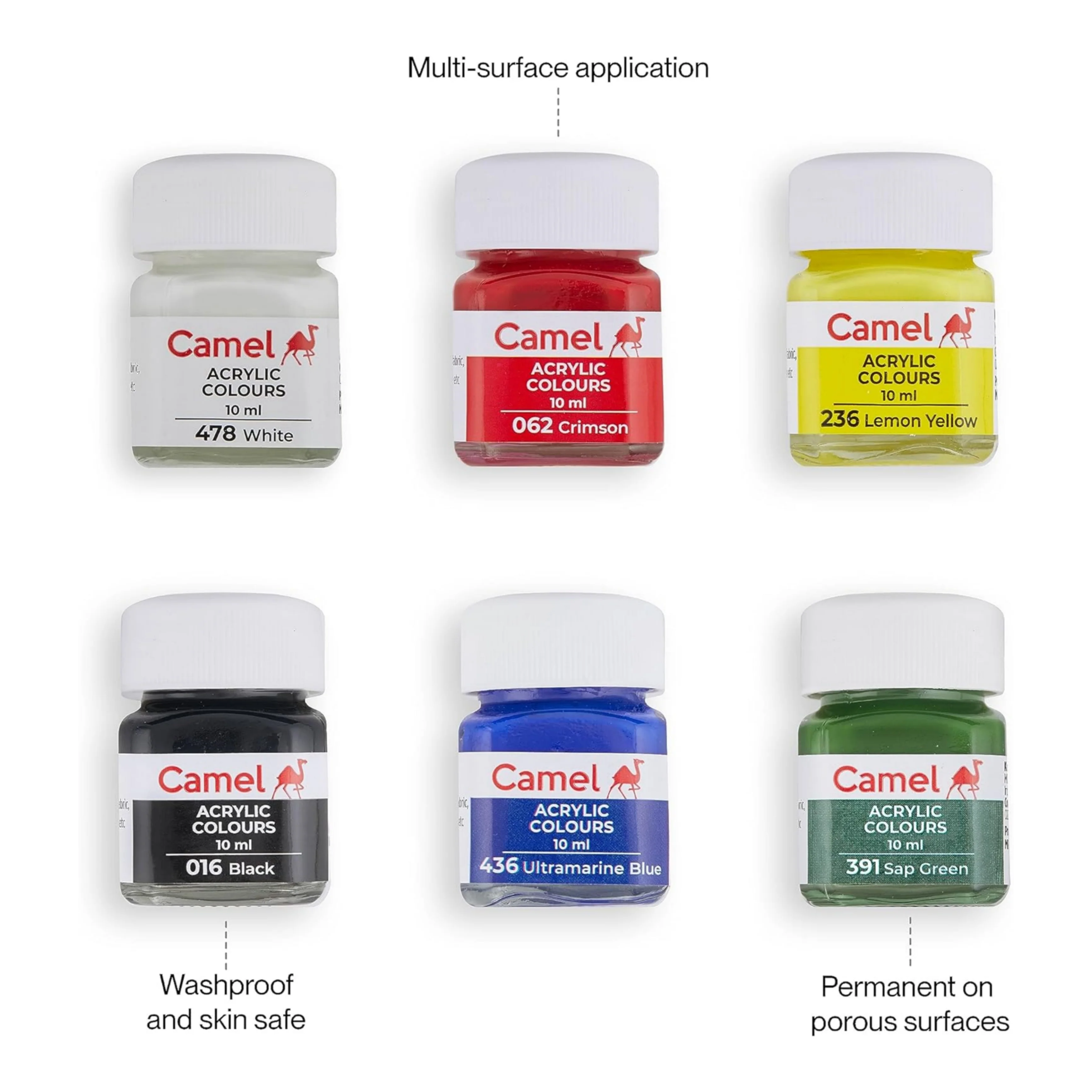 Camel Acrylic Ultra Colours - 6 Shades - Image 4