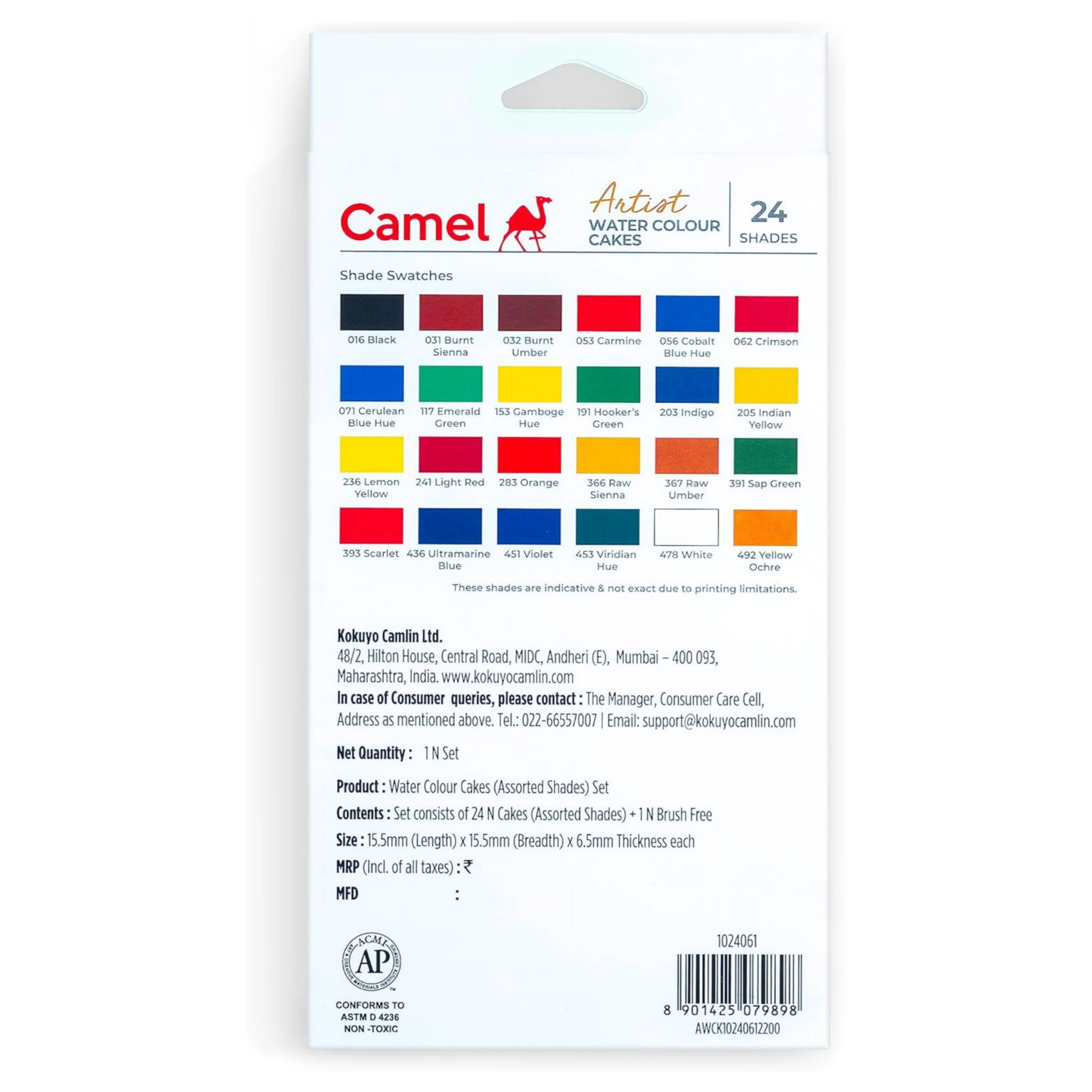 Camel Artist Watercolour Cakes – Set Of 24 - Image 4