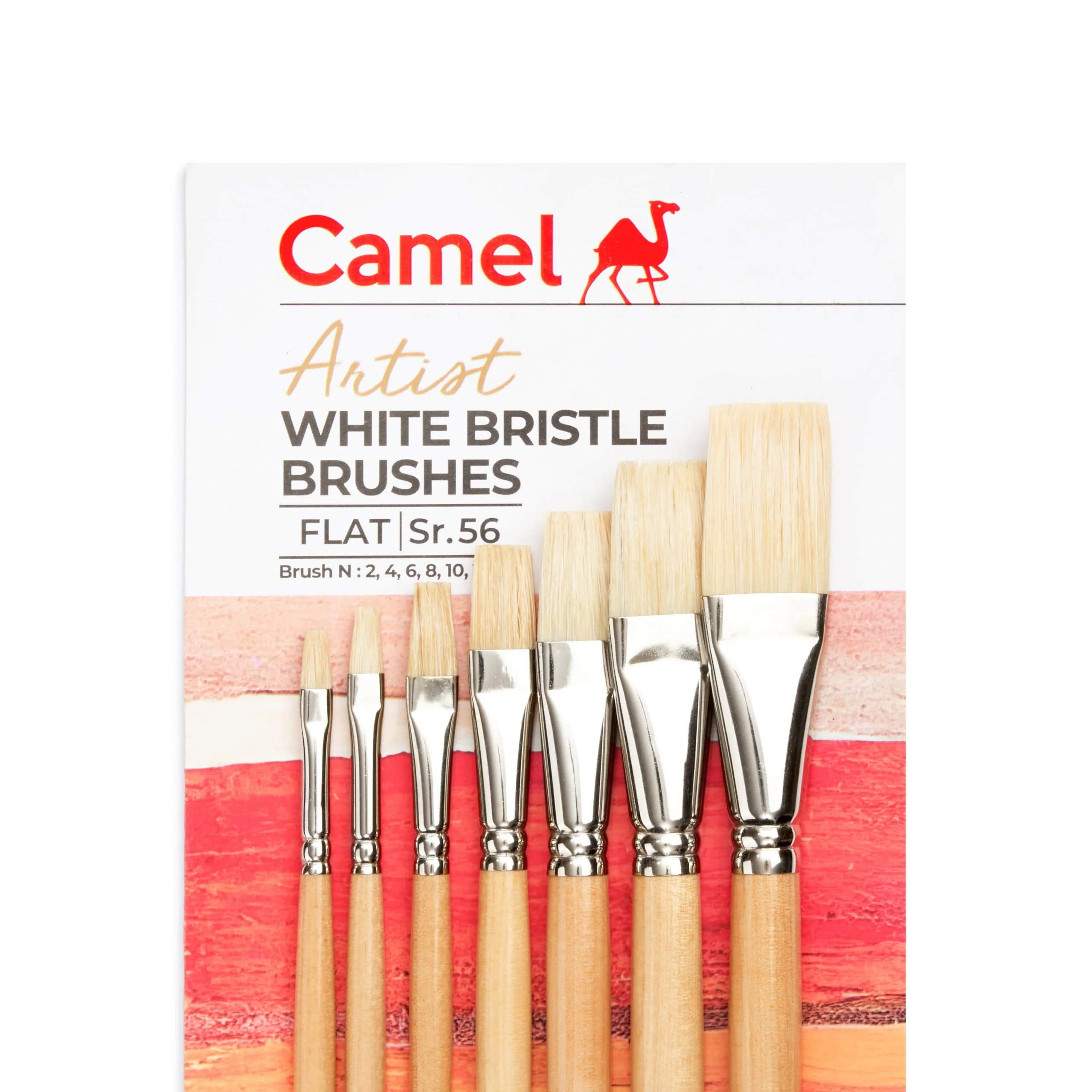 Camel Artist White Bristle Brushes Flat - Series 56 - Image 4