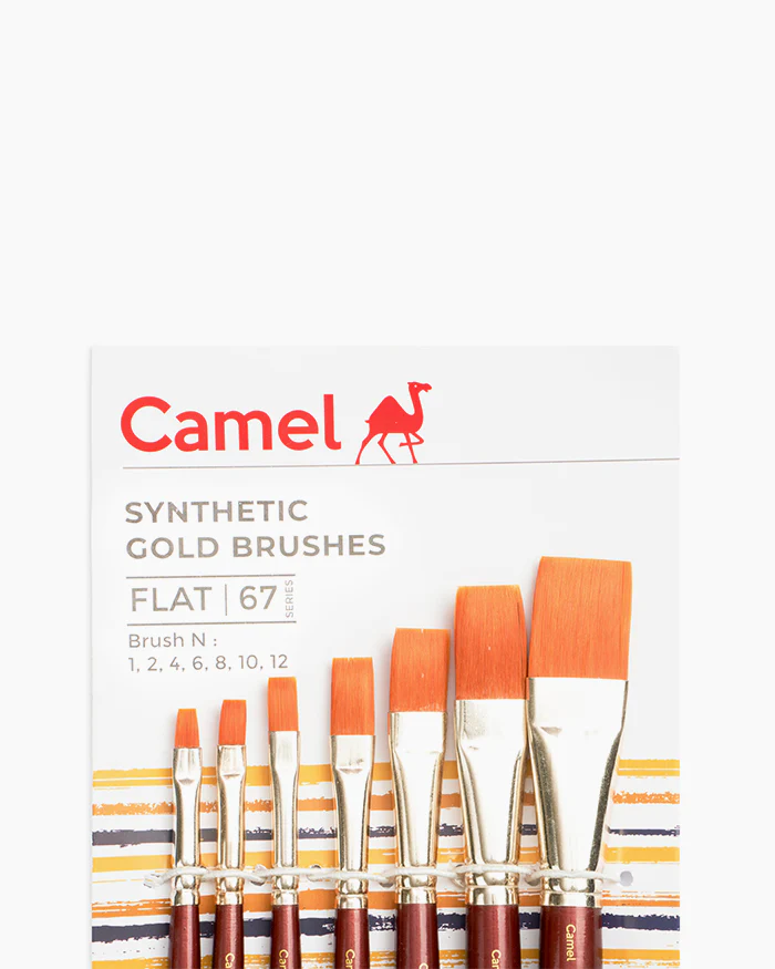 Camlin Camel Synthetic Gold Brushes Flat - Series 67 - Image 3