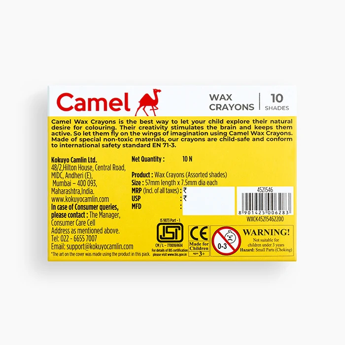 Camel Wax Crayons - 10 Shades - Image 2
