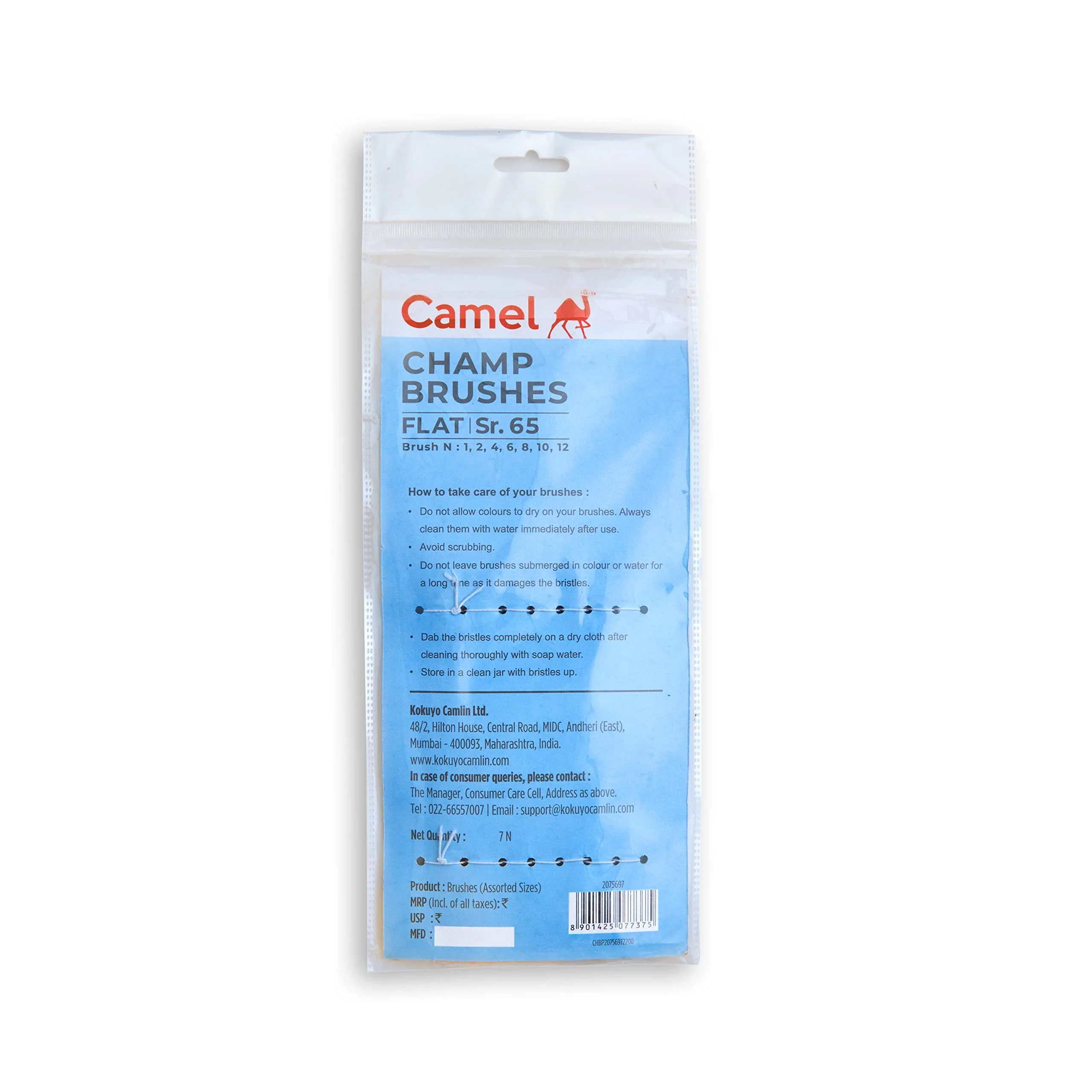 Camlin Camel Champ Brushes Flat - Series 65 - Image 3