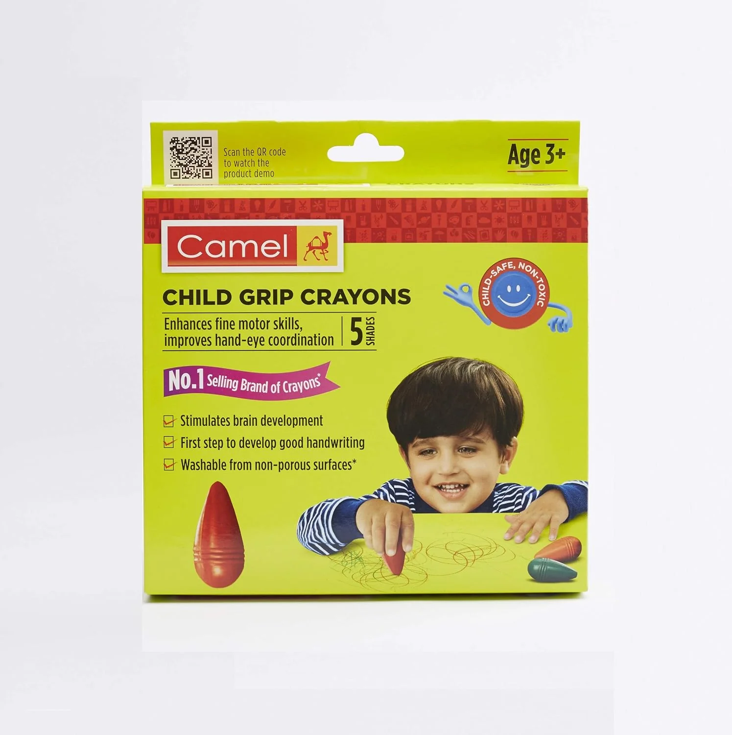 Camlin Camel Child Grip Crayon Set - Image 3