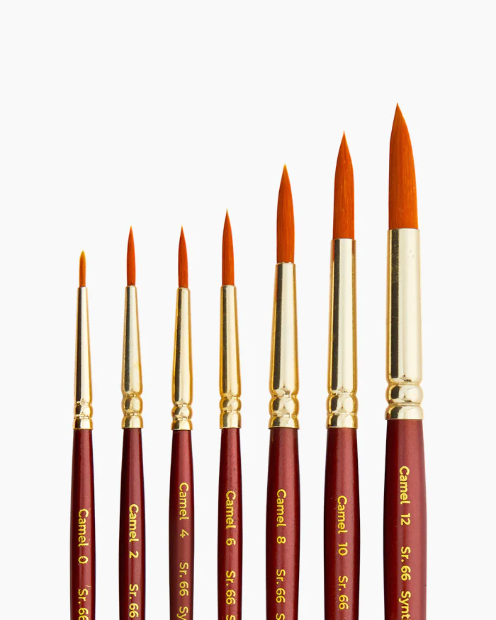 Camlin Camel Synthetic Gold Brushes Round - Series 66 - Image 3