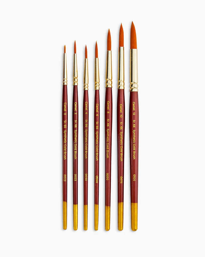 Camlin Camel Synthetic Gold Brushes Round - Series 66 - Image 4
