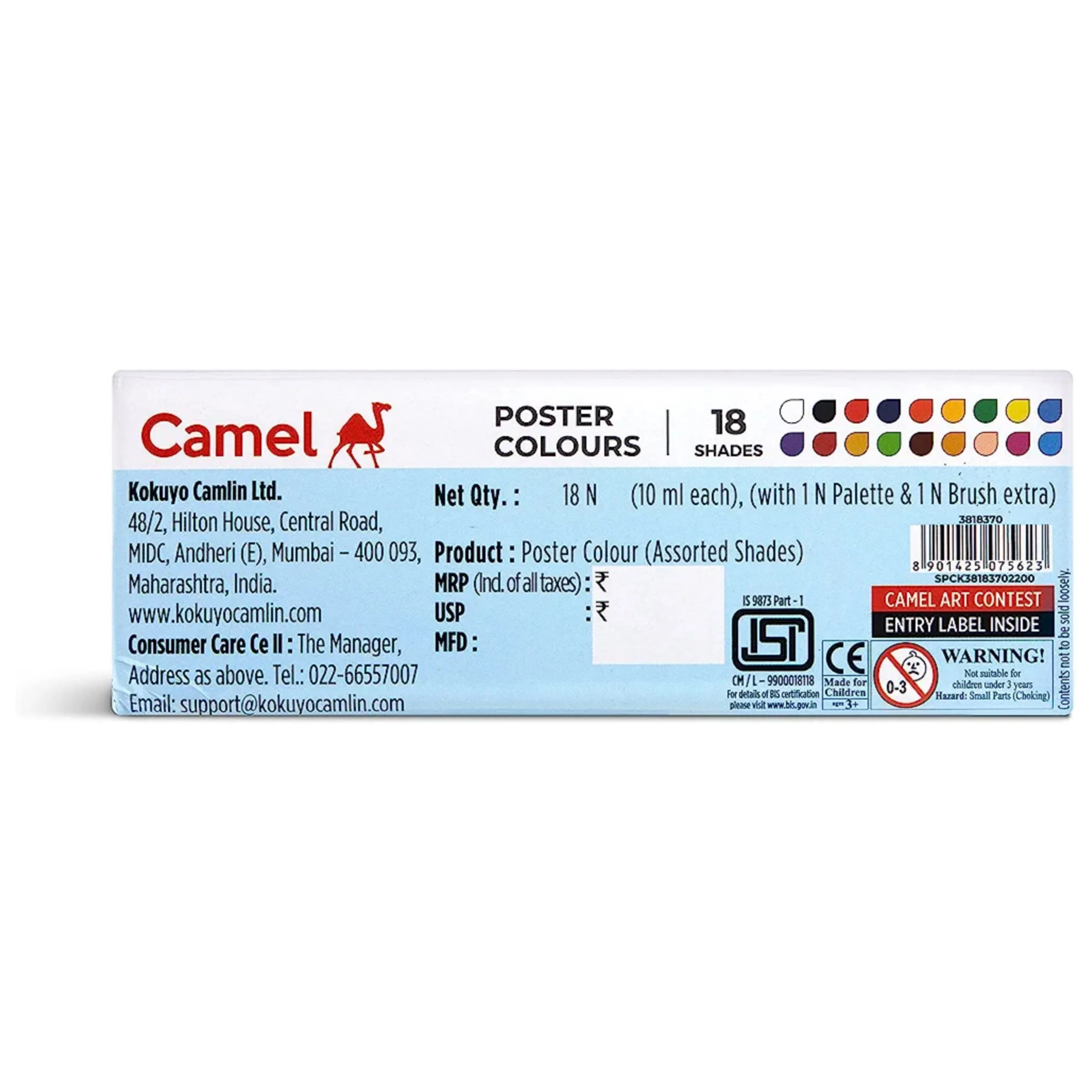 Camlin Kokuyo Student Poster Colours 18 Shades - Image 2