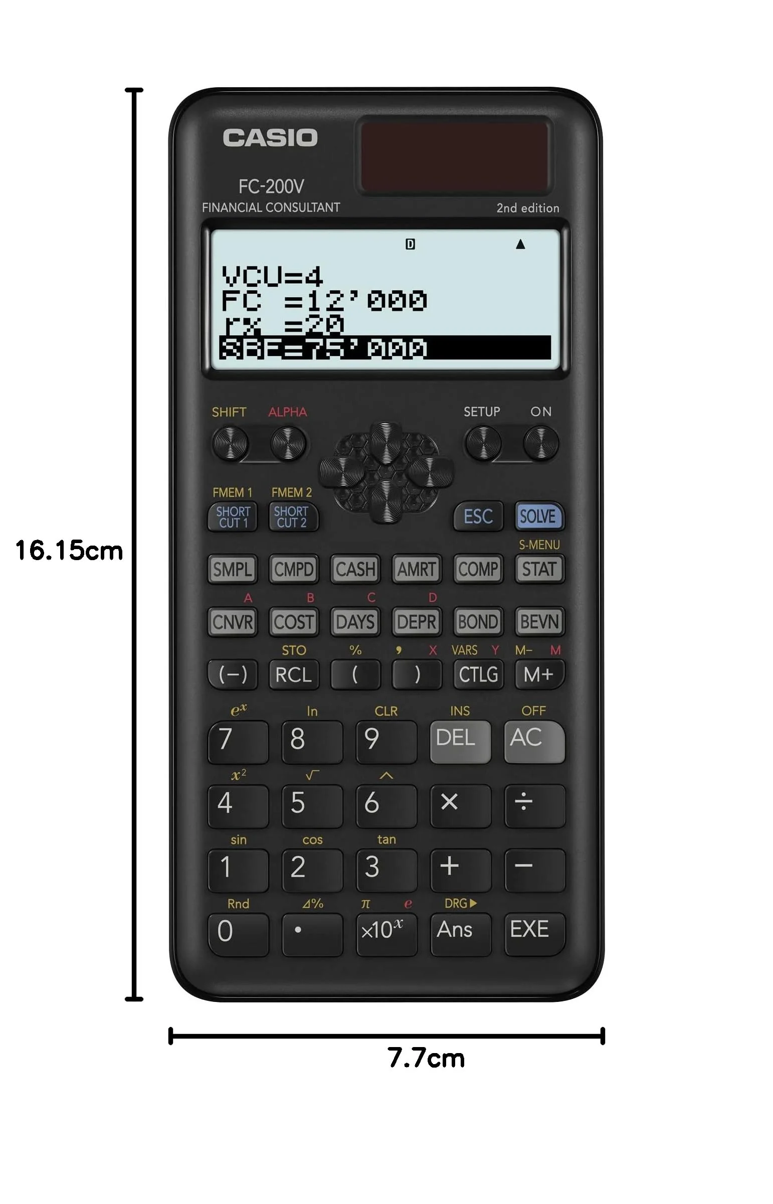 Casio FC-200V-2nd Edition Financial Calculator, 4-Line Display, DOT Matrix,10+2 Digits - Image 3