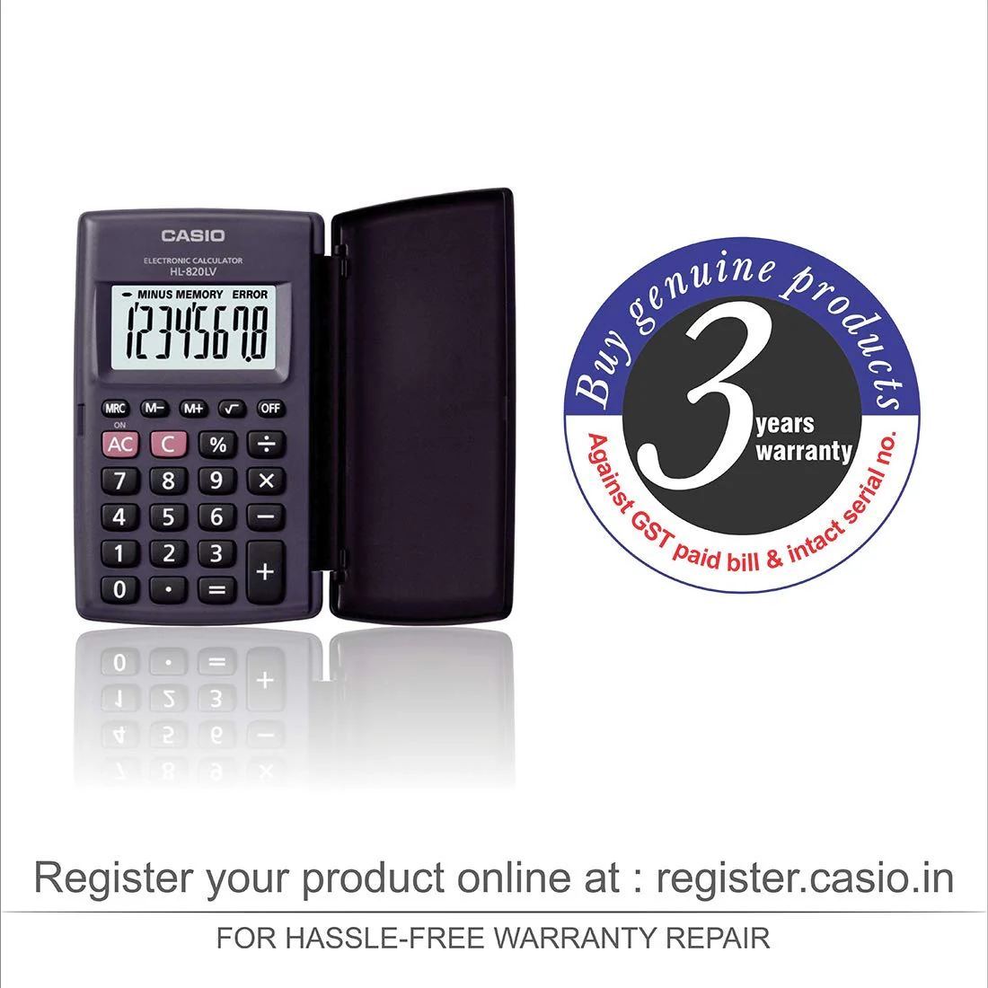 Casio HL820LV-BK Portable Calculator with Flip Cover - Image 5