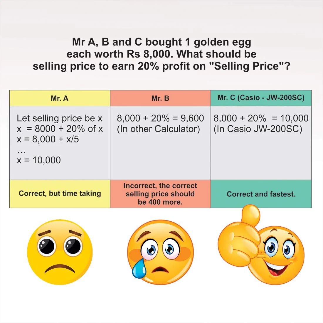 Casio JW-200SC-GD Premium & Stylish Calculator Gold - Image 2