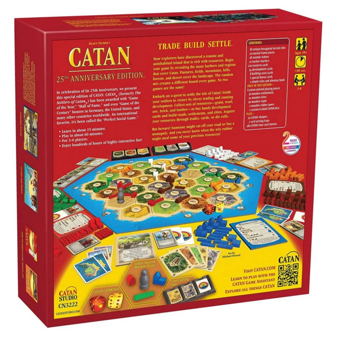 Catan Board Game 25th Anniversary Edition Includes The Base Game and The 5-6 Player Extension Family Board Game - Image 2