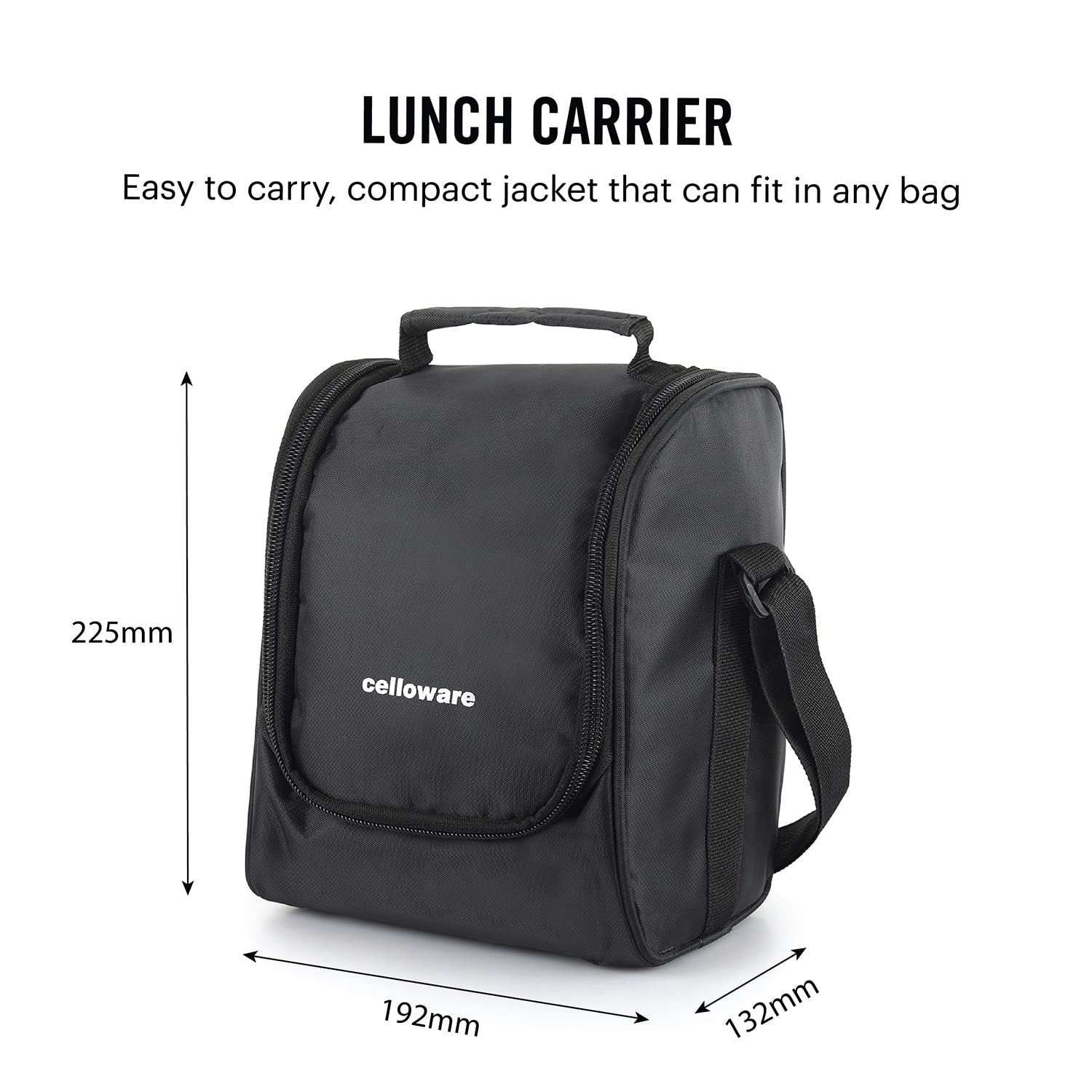 Cello MF All in One Lunch Box Set of 5 with Bag,Black 3 Containers with Steel Inner, 1 Plastic Pickle Box and 1 Steel Bottle Microwave Safe Insulated Tiffin - Image 2