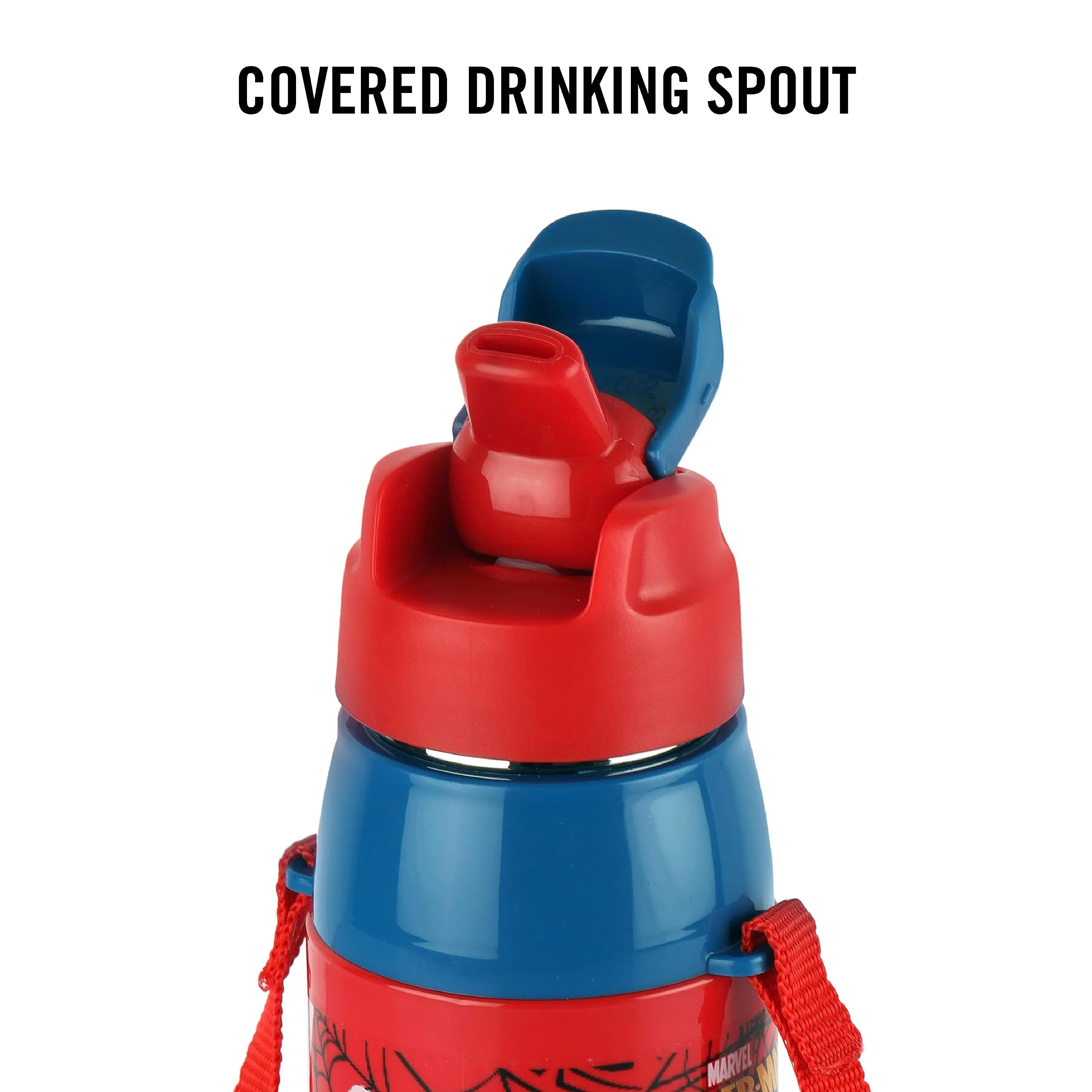 CELLO Puro Steel-X Hydra Kid 600 Water Bottle | PU Insulation | School Bottle | Picnic Bottle | Cold Insulation | Leak Proof | Kids Bottle | Easy to Carry | Spiderman Print | 520ml | Red - Image 5