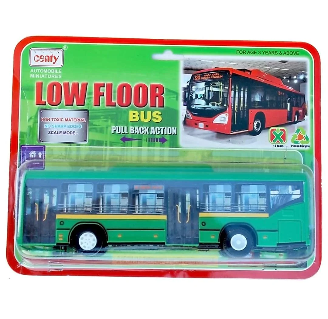 Centy Low Floor Bus Toy Pull Back Action & Realistic Design Miniature Plastic Vehicle Toys Multicolor - Image 12