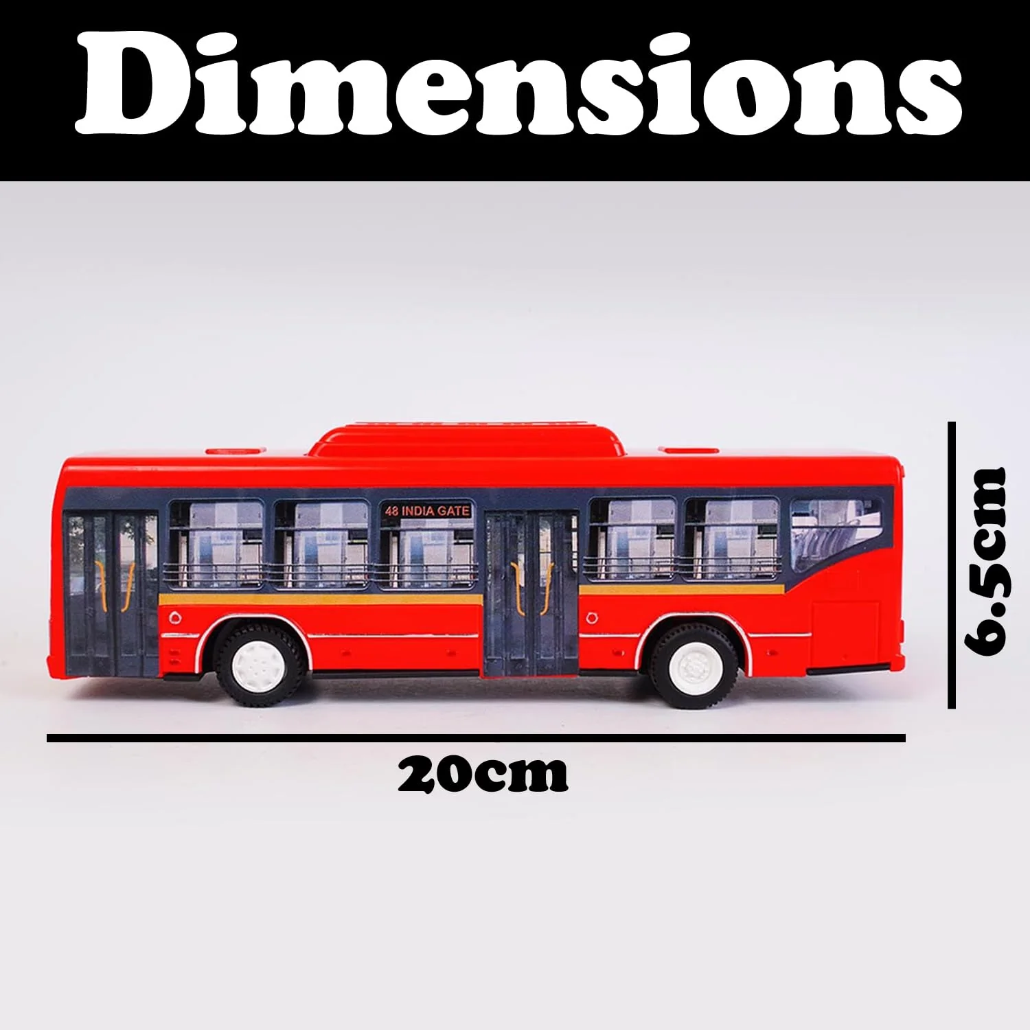 Centy Low Floor Bus Toy Pull Back Action & Realistic Design Miniature Plastic Vehicle Toys Multicolor - Image 2